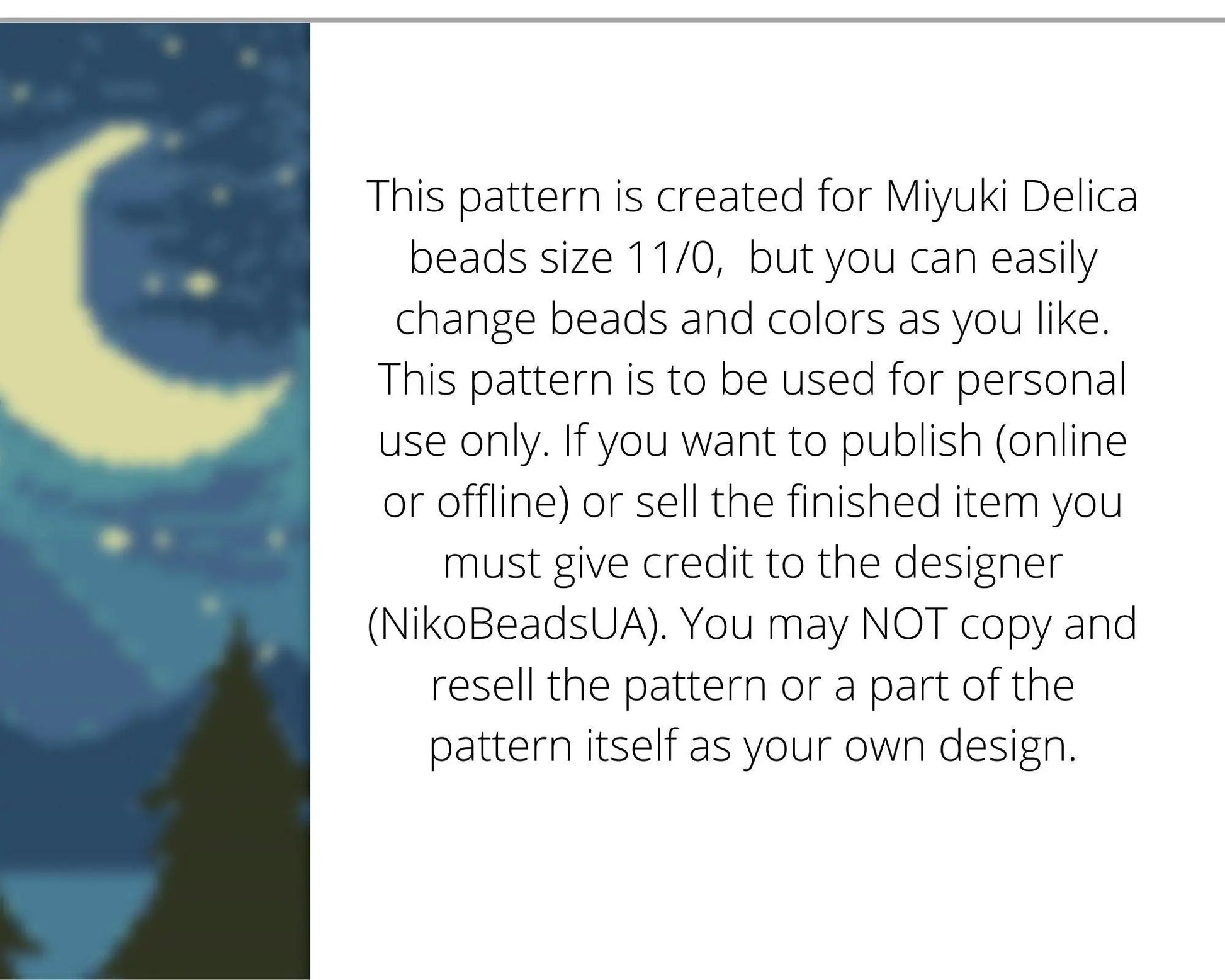 Moon even peyote pattern for beaded bracelet - NikoBeadsUA