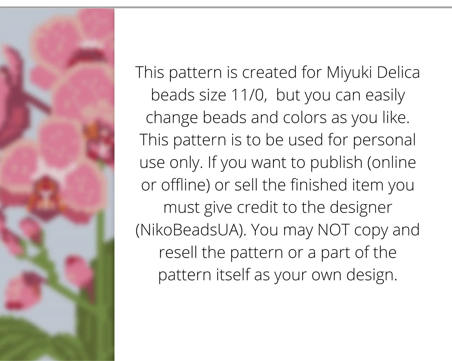 Orchid even peyote pattern for beaded bracelet NikoBeadsUA
