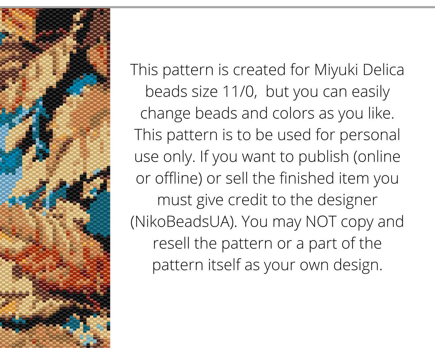 Autumn Leaves even peyote and loom patterns for beaded bracelet or bookmark