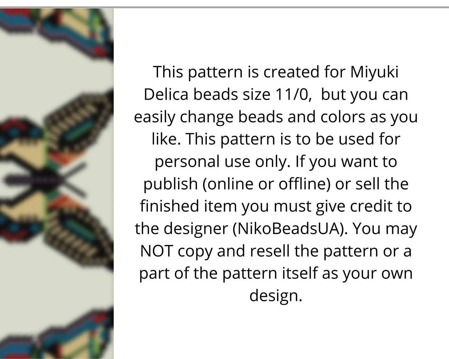 Butterflies even peyote pattern for beaded bracelet NikoBeadsUA
