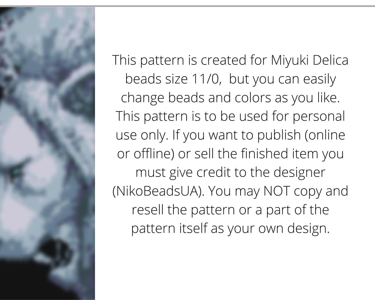 White Lion even peyote pattern for beaded bracelet - NikoBeadsUA