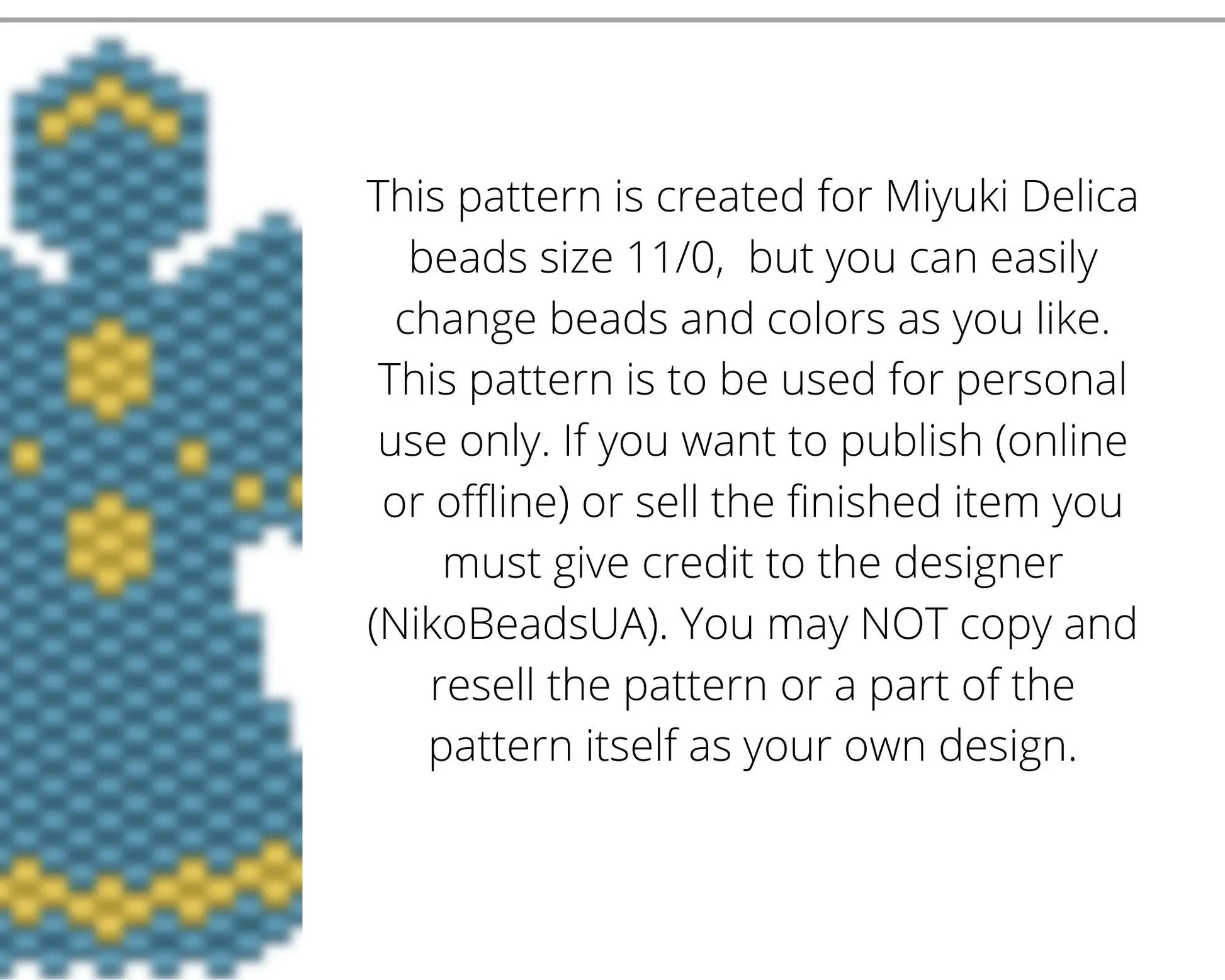 Christmas Angel Brick Stitch pattern for beaded pendant and earrings NikoBeadsUA