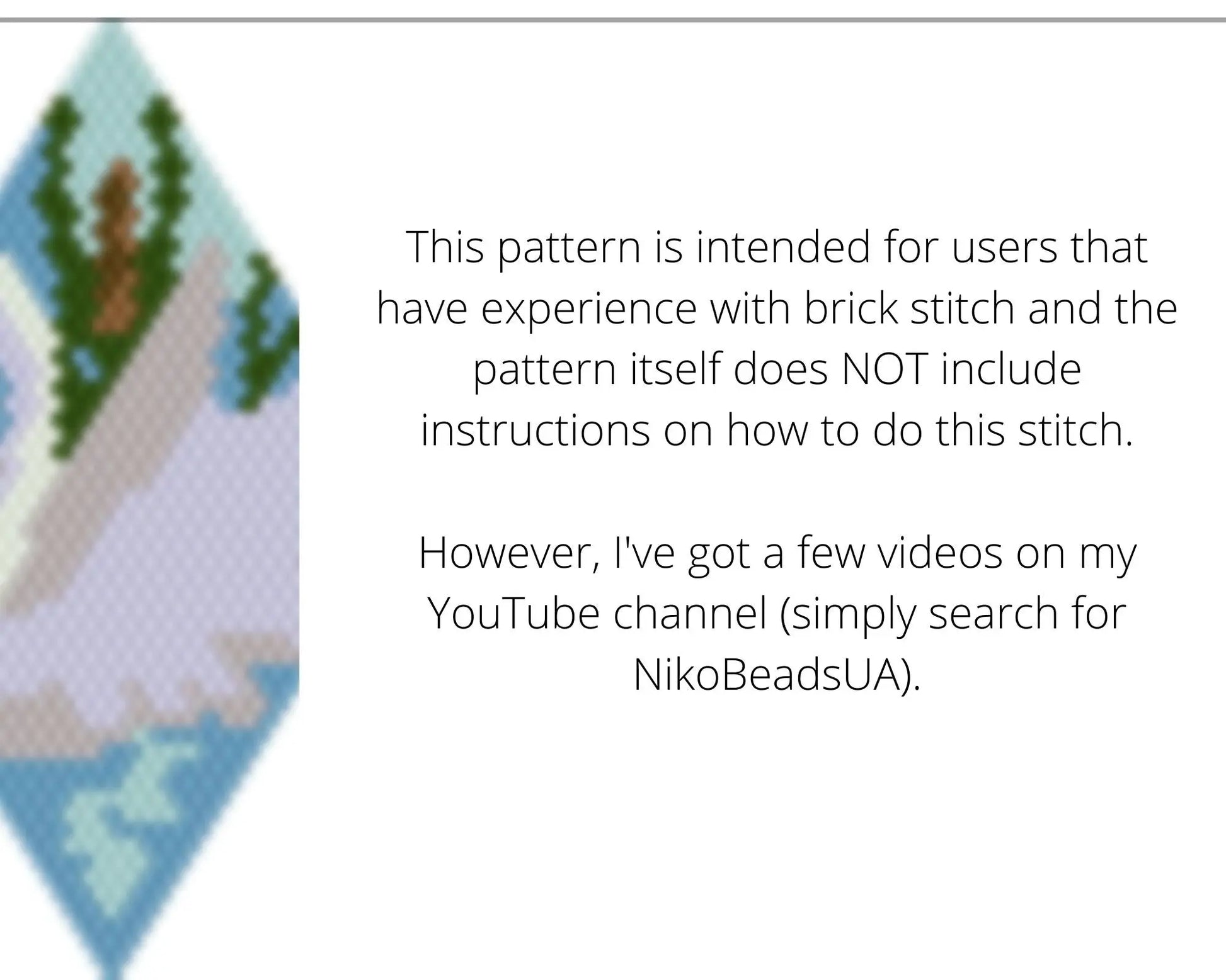 Swan Brick Stitch pattern for beaded pendant and earrings NikoBeadsUA