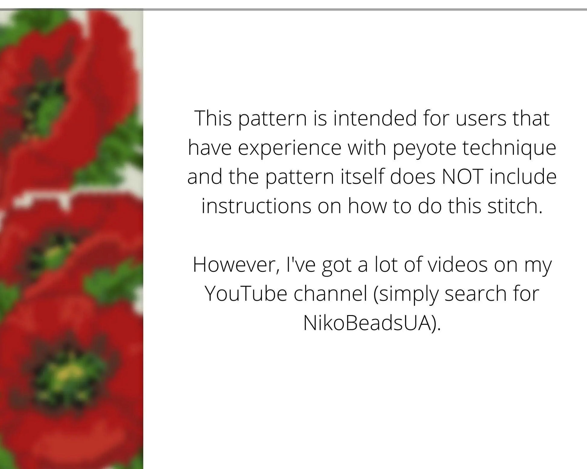 Poppy even peyote pattern for beaded bracelet - NikoBeadsUA
