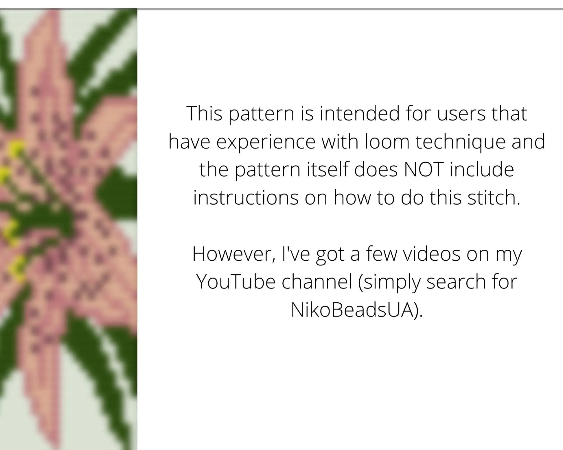Pink Lily Loom pattern for beaded bracelet NikoBeadsUA