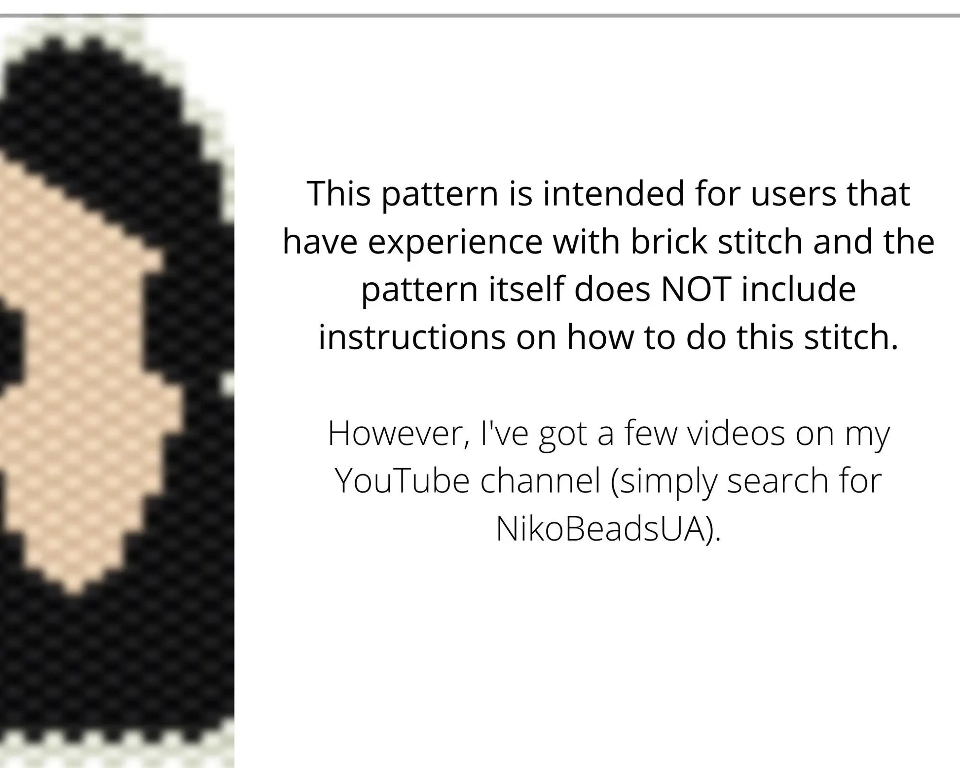 Lady in Hat Brick Stitch pattern for beaded pendant and earrings NikoBeadsUA