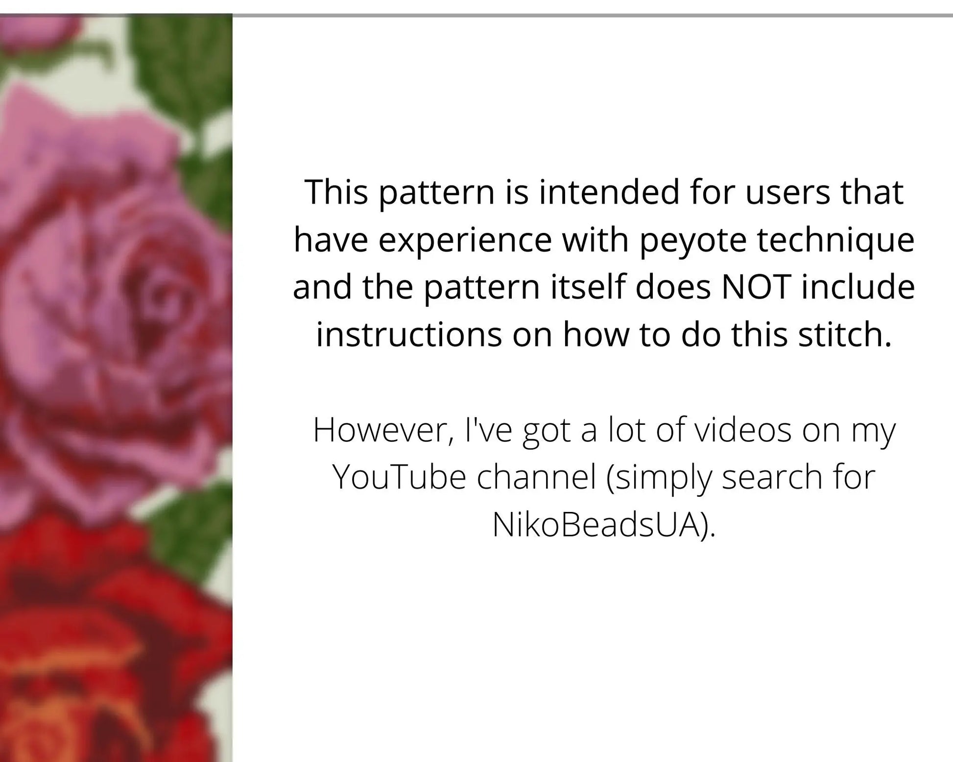 Tender Roses even peyote pattern for beaded bracelet NikoBeadsUA