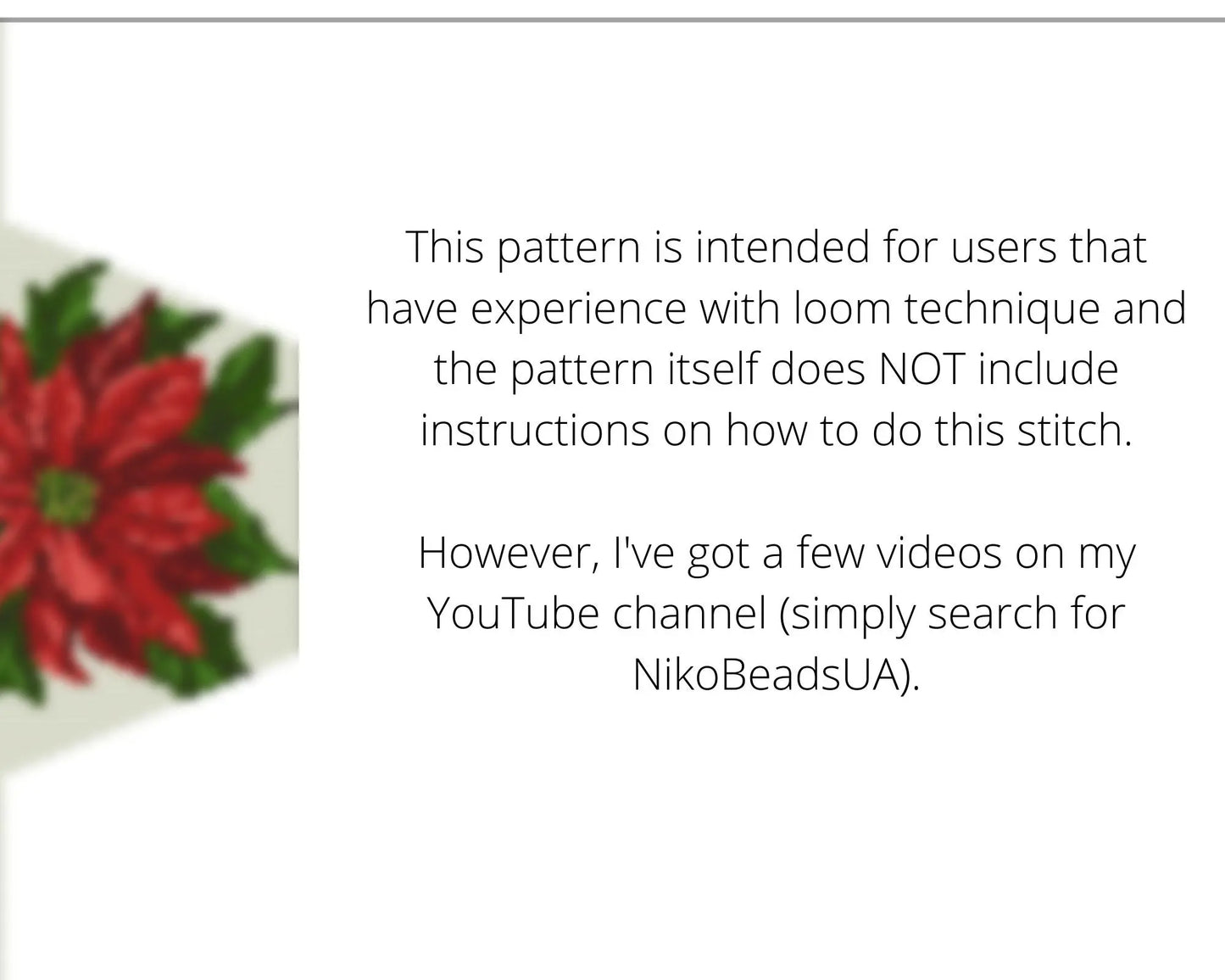 Poinsettia Beaded Loom Fringe Necklace Pattern NikoBeadsUA