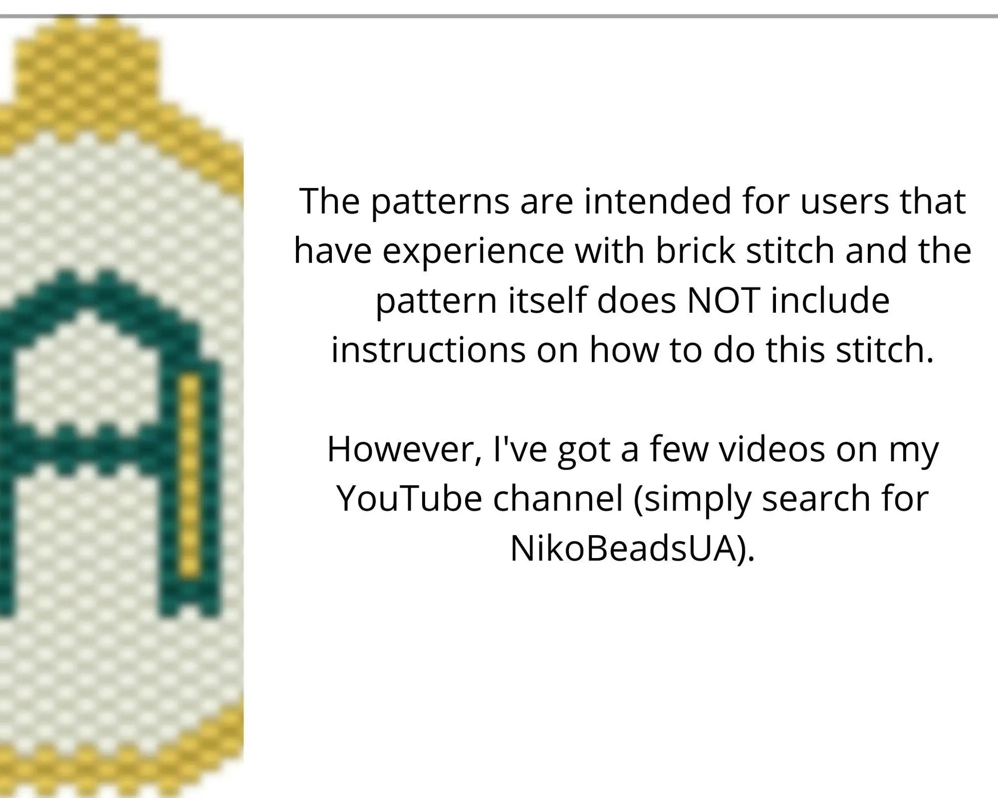 Set of 26 Alphabet Brick Stitch patterns for beaded ornaments NikoBeadsUA