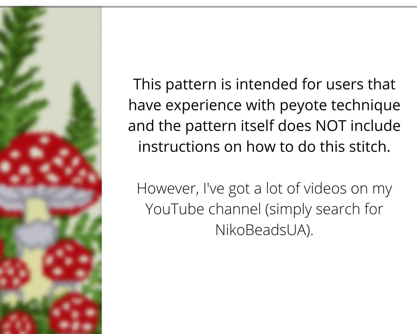 Amanita Mushroom even peyote pattern for beaded bracelet - NikoBeadsUA
