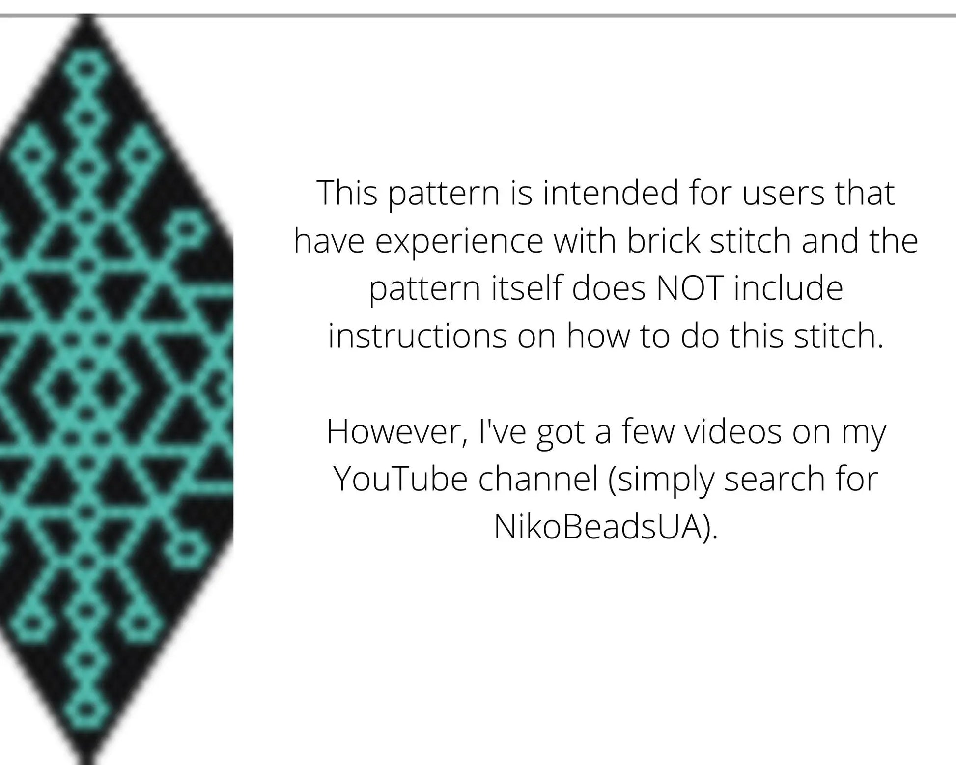 Snowflake Brick Stitch pattern for beaded pendant and earrings NikoBeadsUA