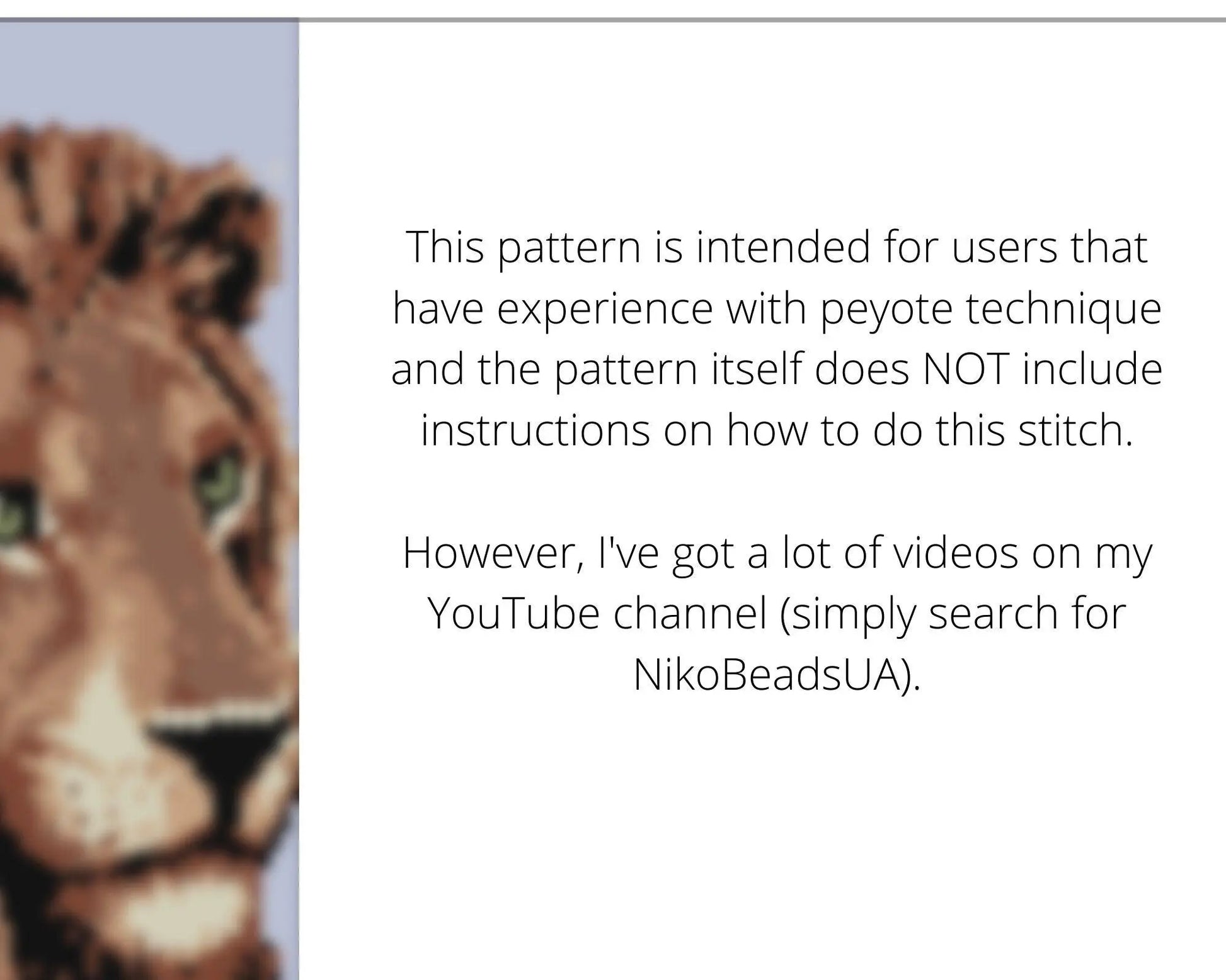 Lion even peyote pattern for beaded bracelet - NikoBeadsUA