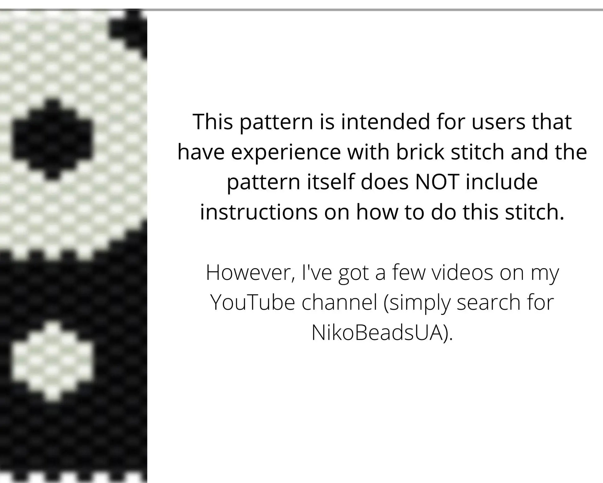 Yin Yang Brick Stitch pattern for beaded pendant and earrings NikoBeadsUA
