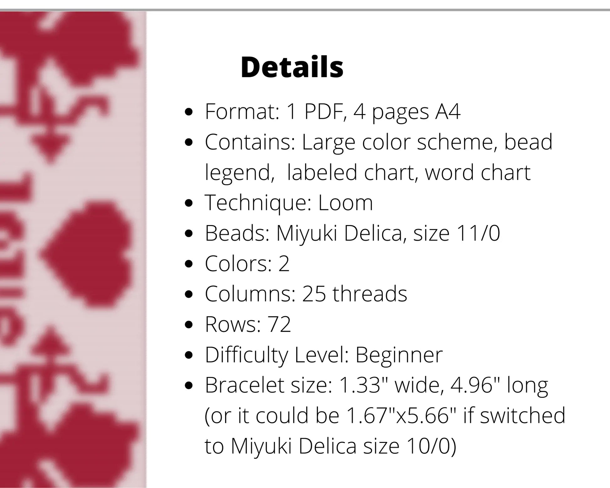 Cupid Loom pattern for beaded bracelet - NikoBeadsUA