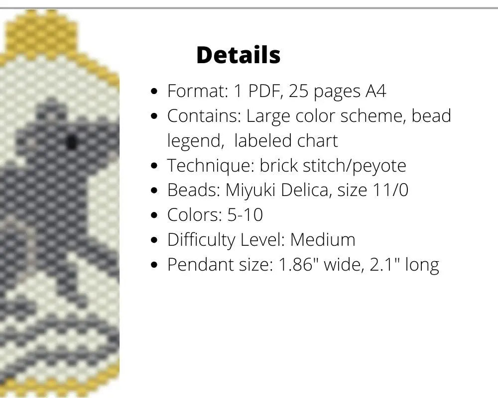 Set of 12 Chinese Zodiac Brick Stitch patterns for beaded ornaments NikoBeadsUA
