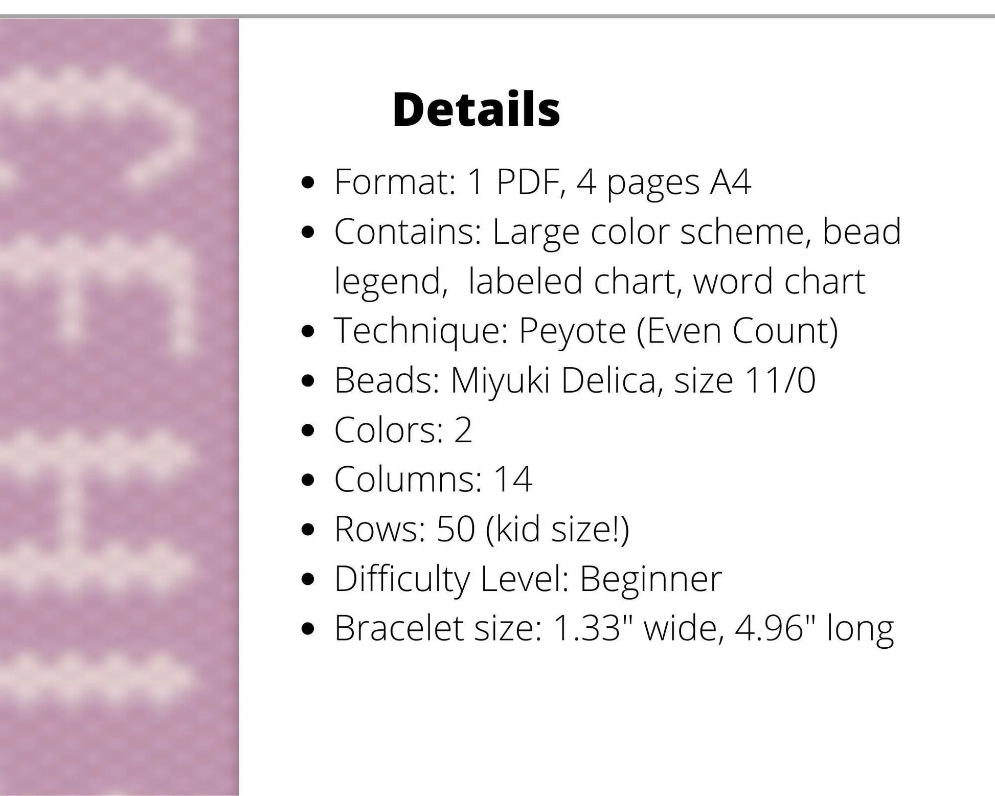 "Ksenia" Kid's Name Bracelet Peyote Pattern - NikoBeadsUA
