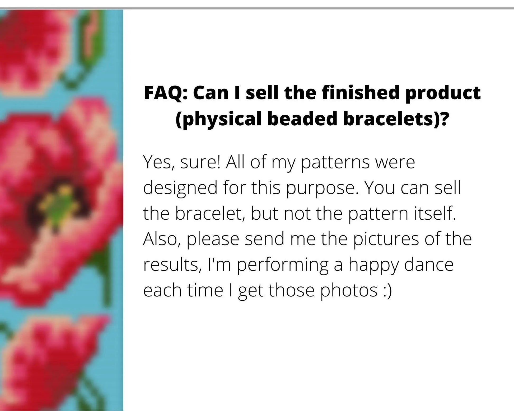 Poppy Loom pattern for wide beaded bracelet - NikoBeadsUA