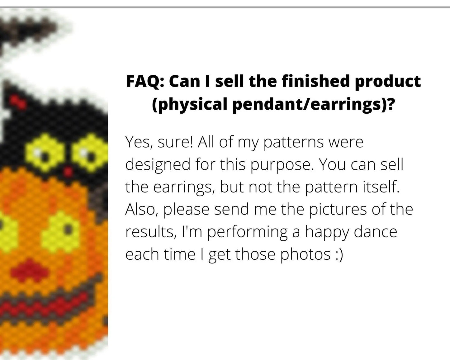 Cat & Pumpkin Brick Stitch pattern for beaded pendant and earrings - NikoBeadsUA