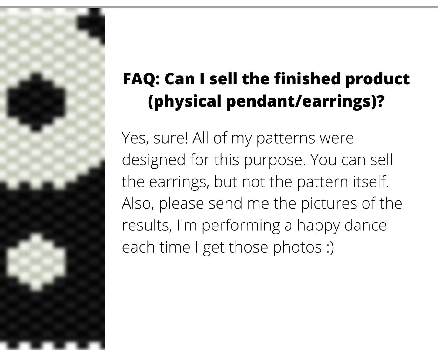Yin Yang Brick Stitch pattern for beaded pendant and earrings NikoBeadsUA