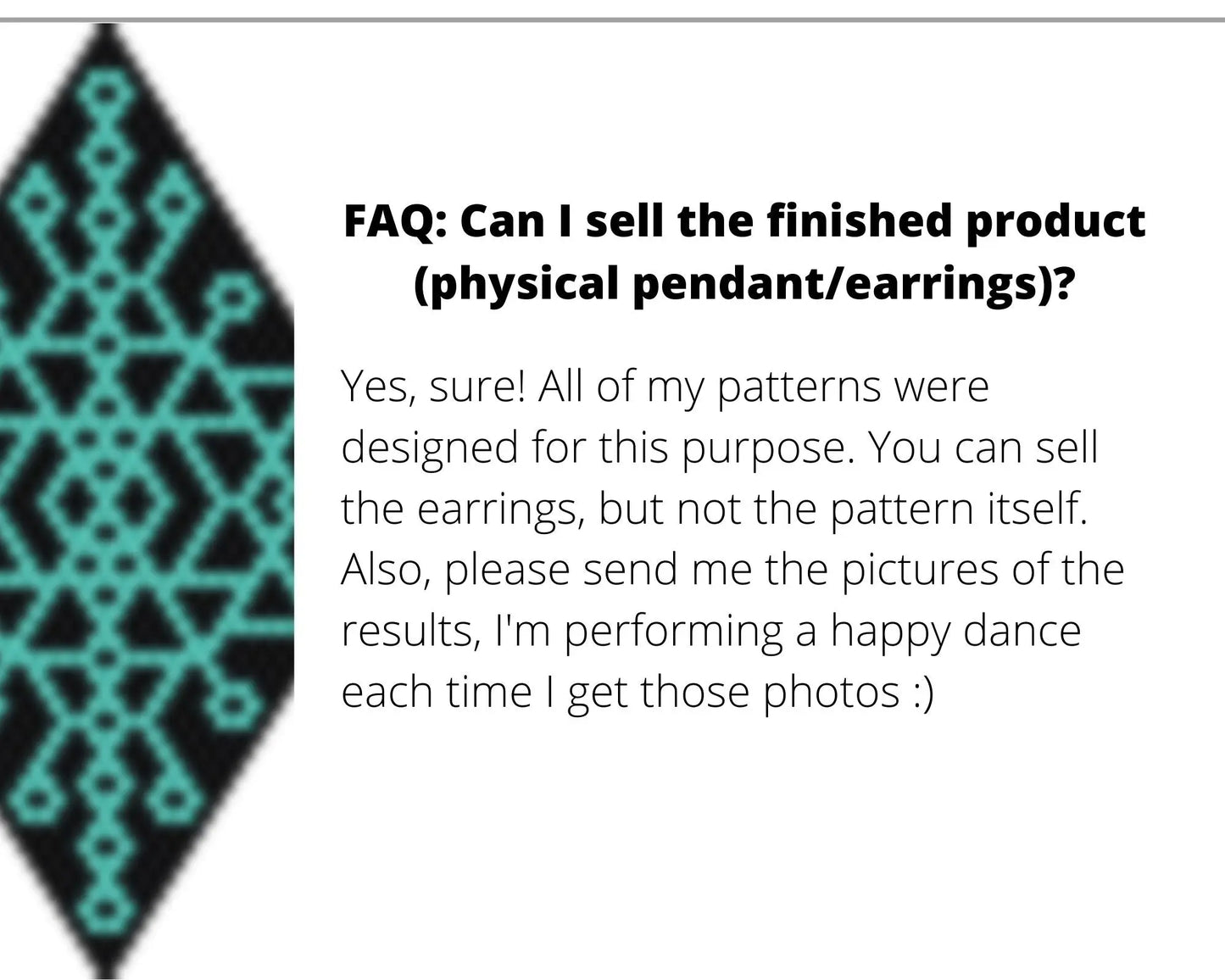 Snowflake Brick Stitch pattern for beaded pendant and earrings NikoBeadsUA