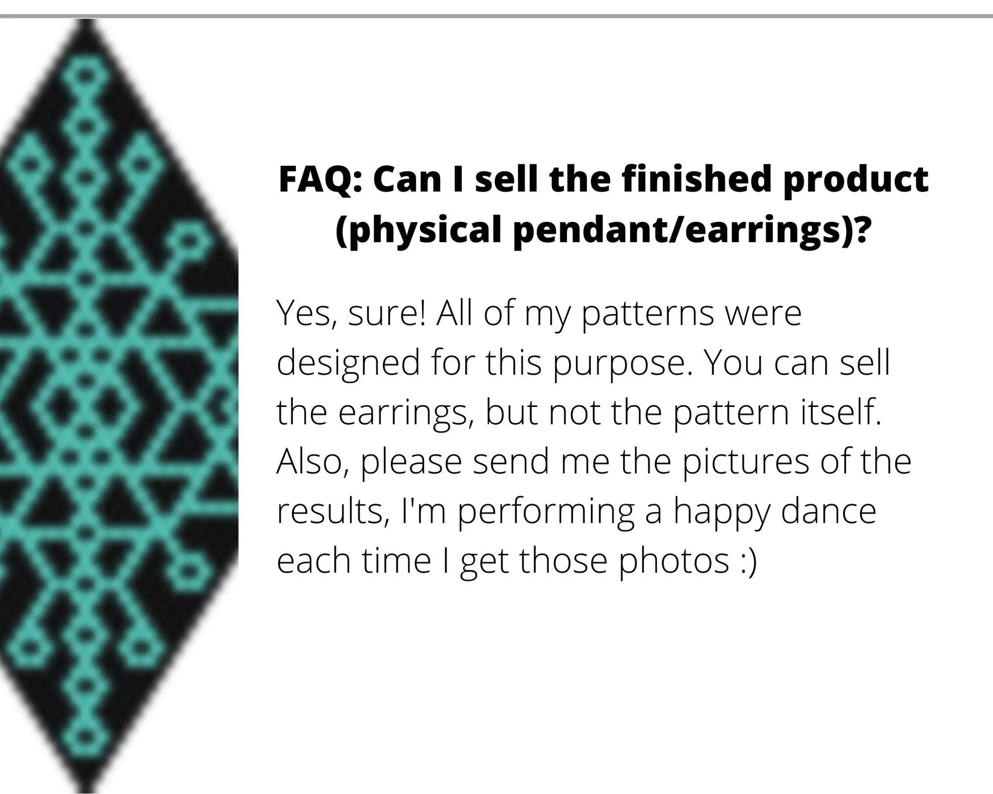 Snowflake Brick Stitch pattern for beaded pendant and earrings NikoBeadsUA
