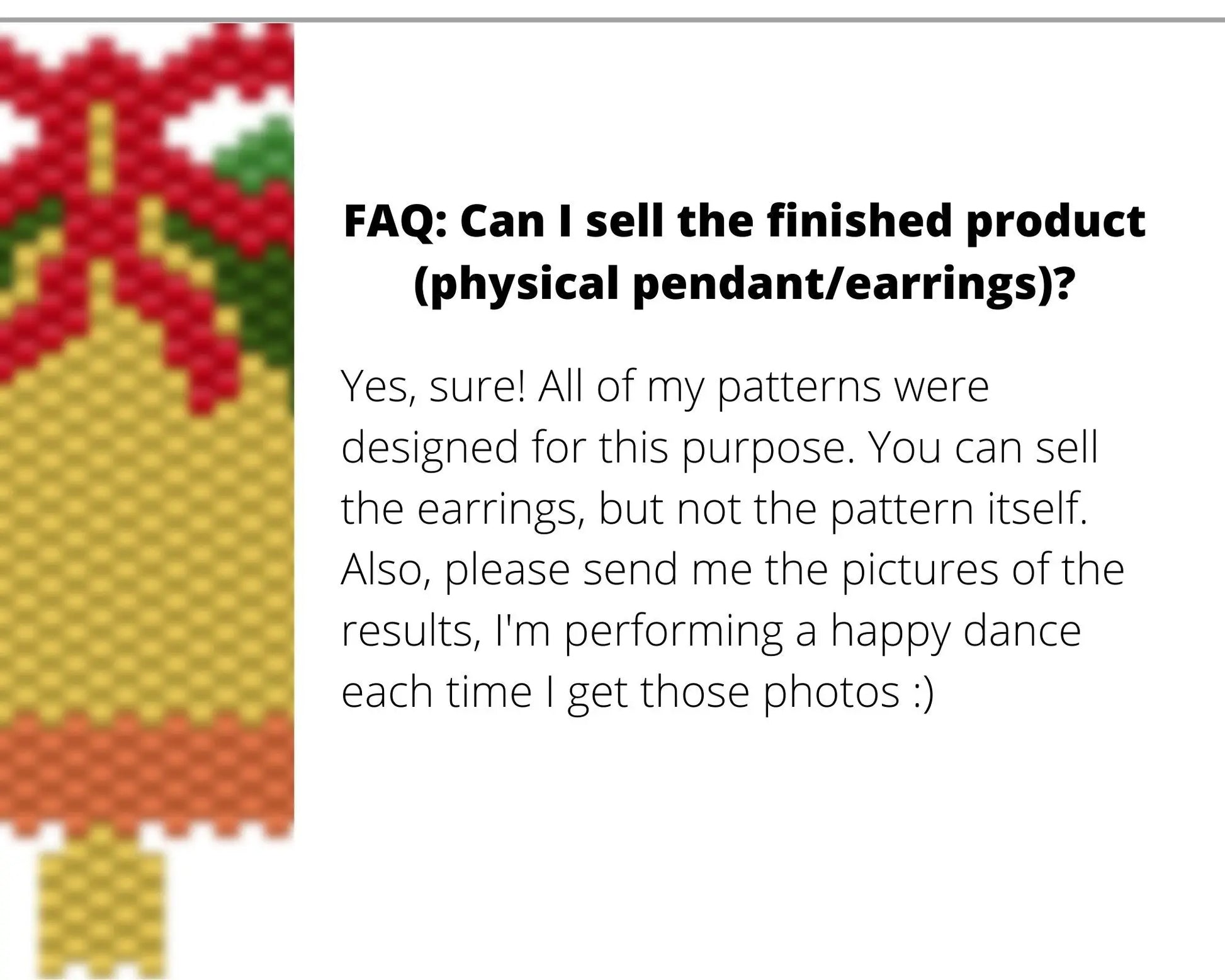 Christmas Bells Brick Stitch pattern for beaded pendant and earrings NikoBeadsUA