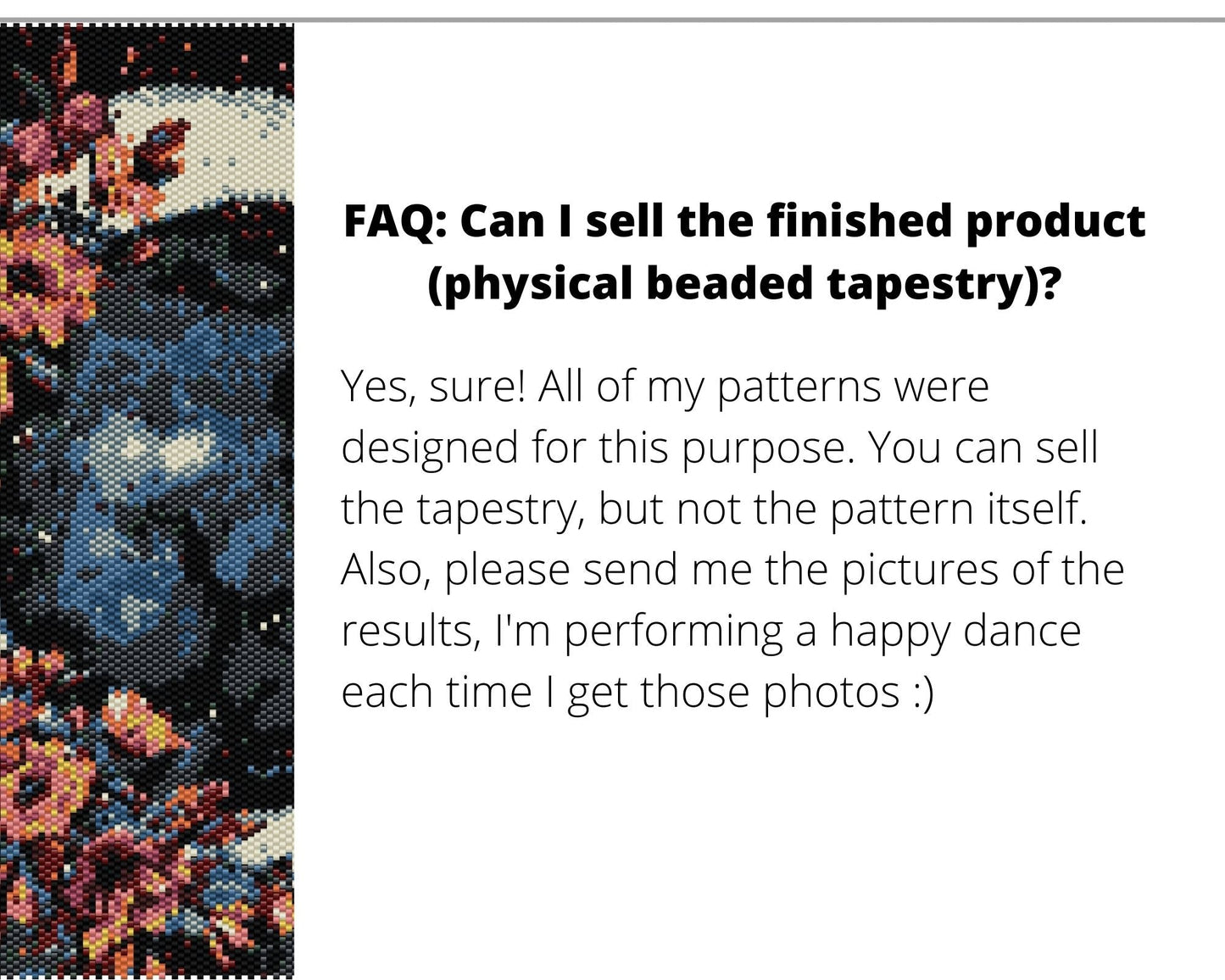 Floral Moon even peyote and loom patterns for beaded tapestry NikoBeadsUA