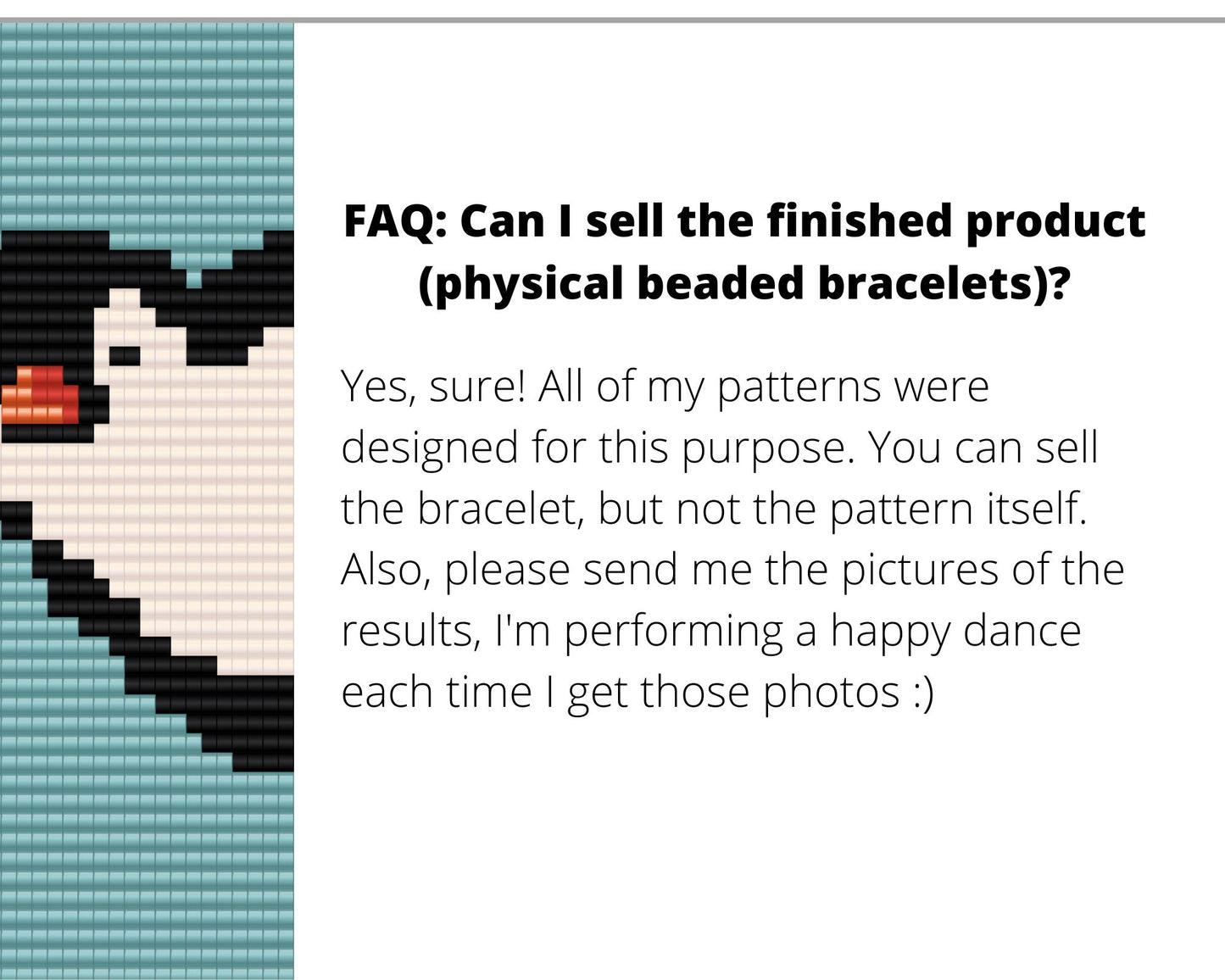 Penguin Loom pattern for beaded bracelet