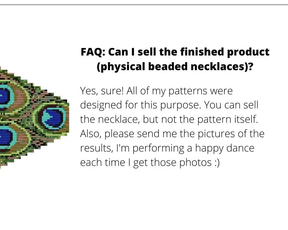 Peacock Fringe Loom pattern for beaded necklace NikoBeadsUA