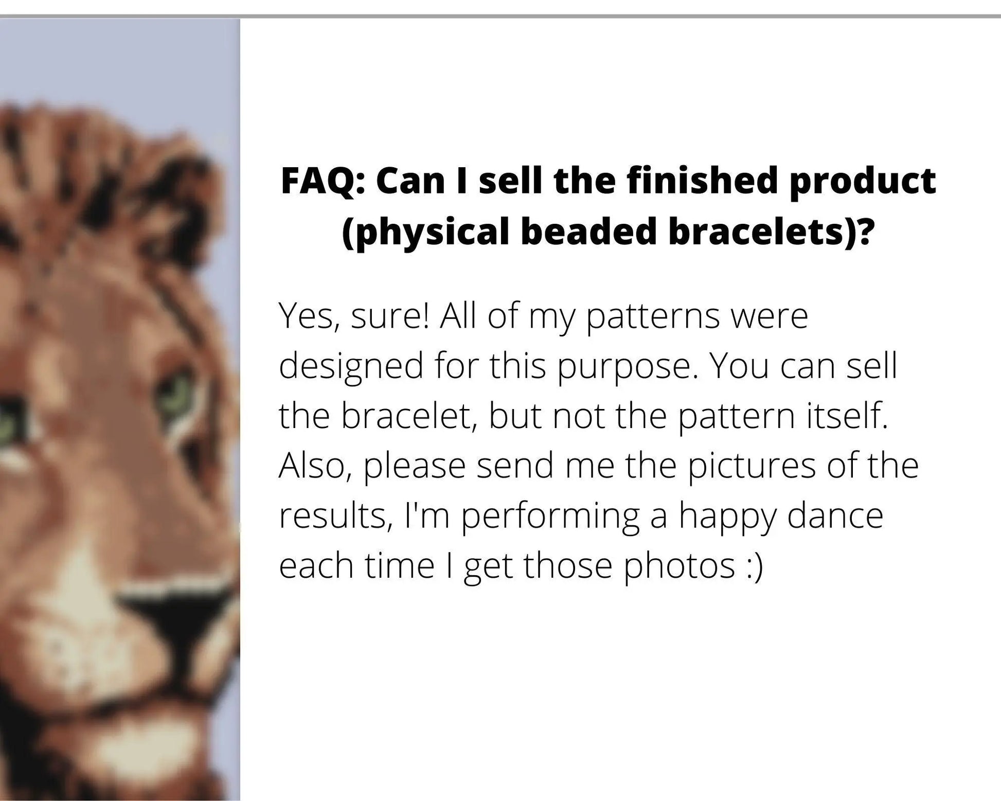 Lion even peyote pattern for beaded bracelet - NikoBeadsUA