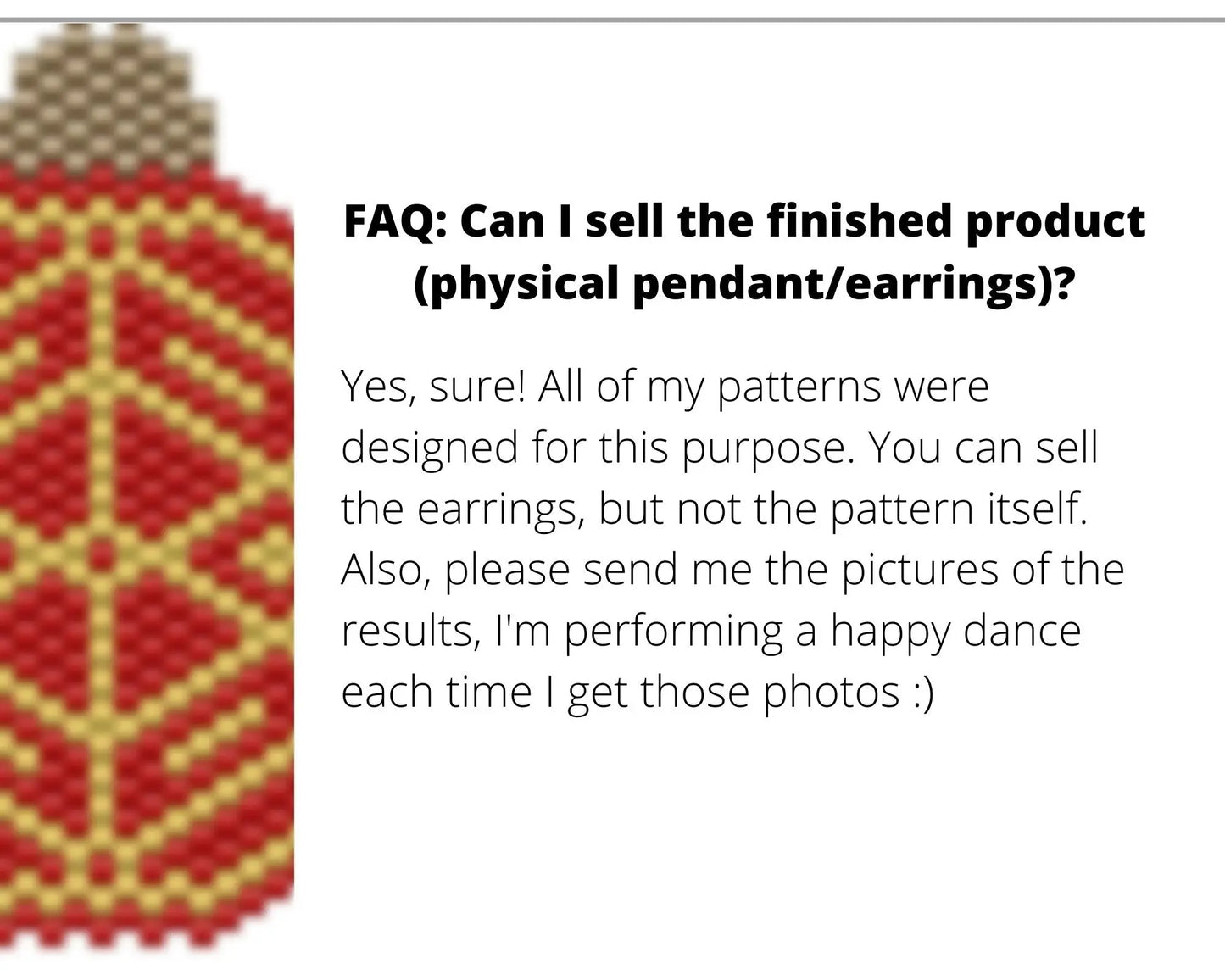 Christmas Ornament Brick Stitch pattern for beaded pendant and earrings NikoBeadsUA