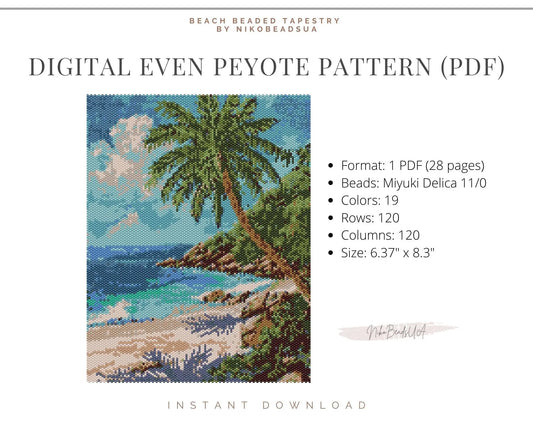 Beach even peyote pattern for beaded tapestry NikoBeadsUA