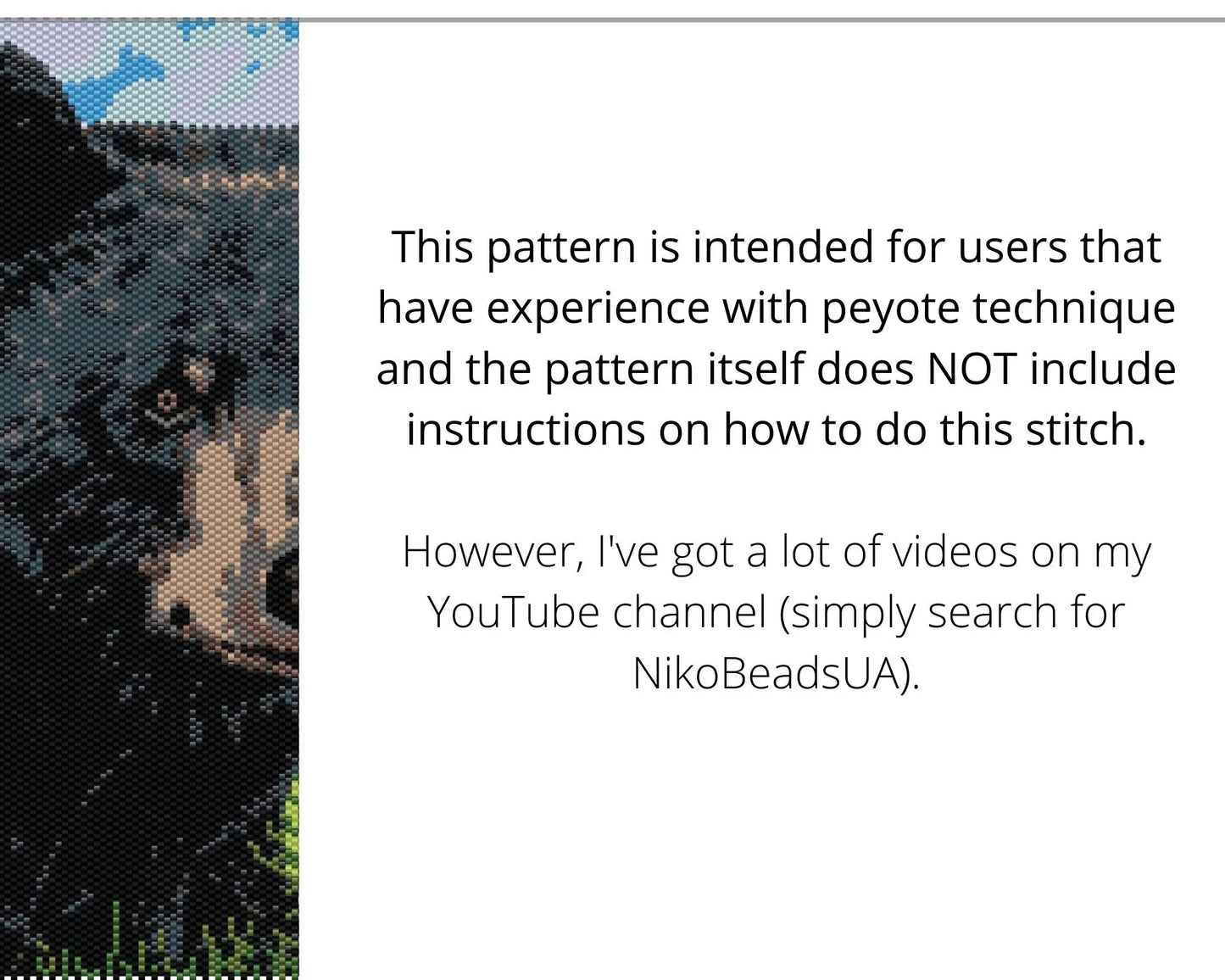 Black Bear even peyote pattern for beaded tapestry NikoBeadsUA