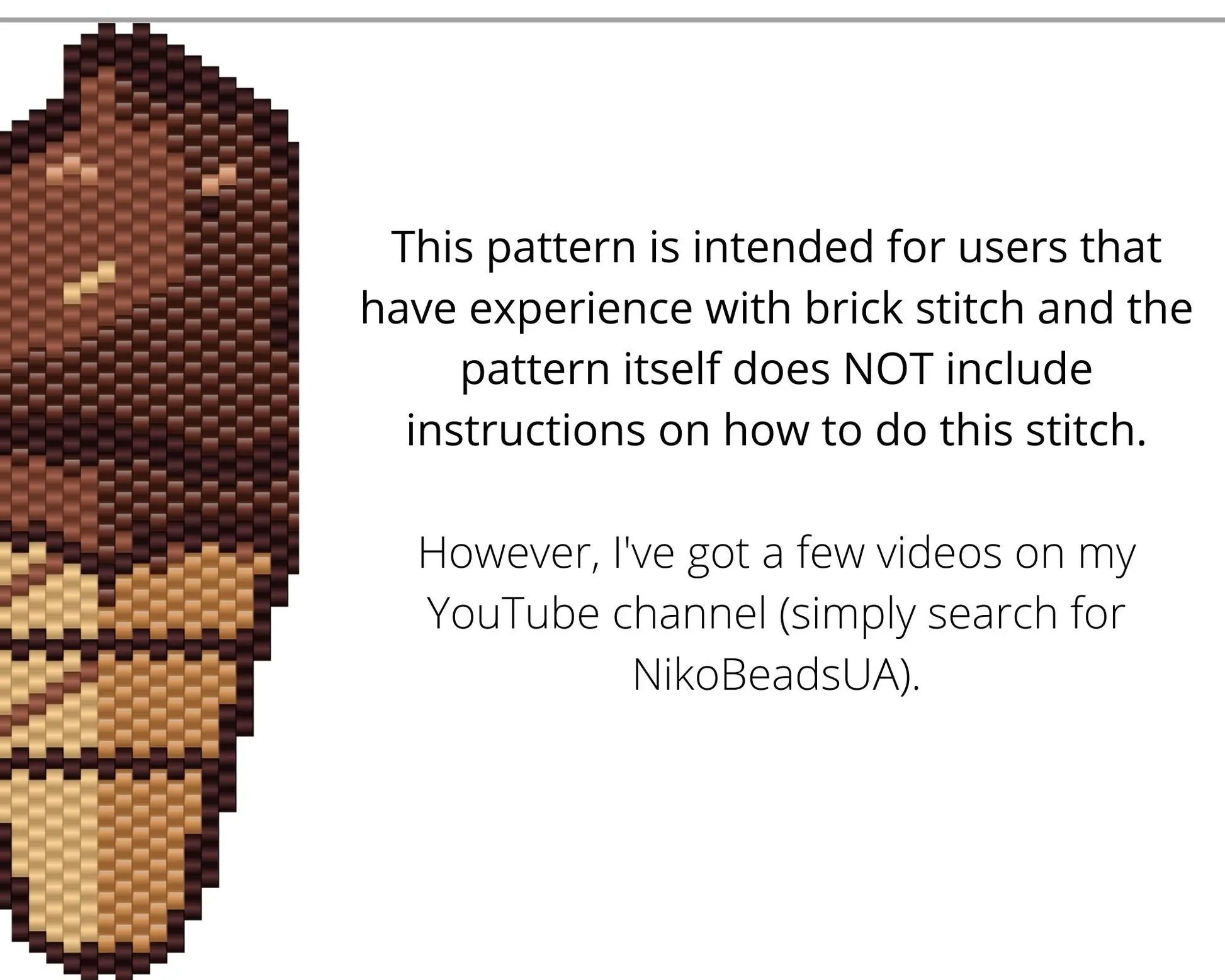 Chocolate Ice Cream Brick Stitch pattern for beaded pendant and earrings NikoBeadsUA
