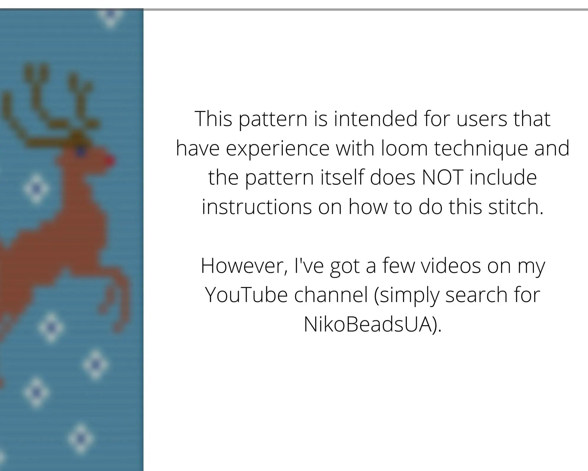 Christmas Deer Loom pattern for beaded bracelet NikoBeadsUA