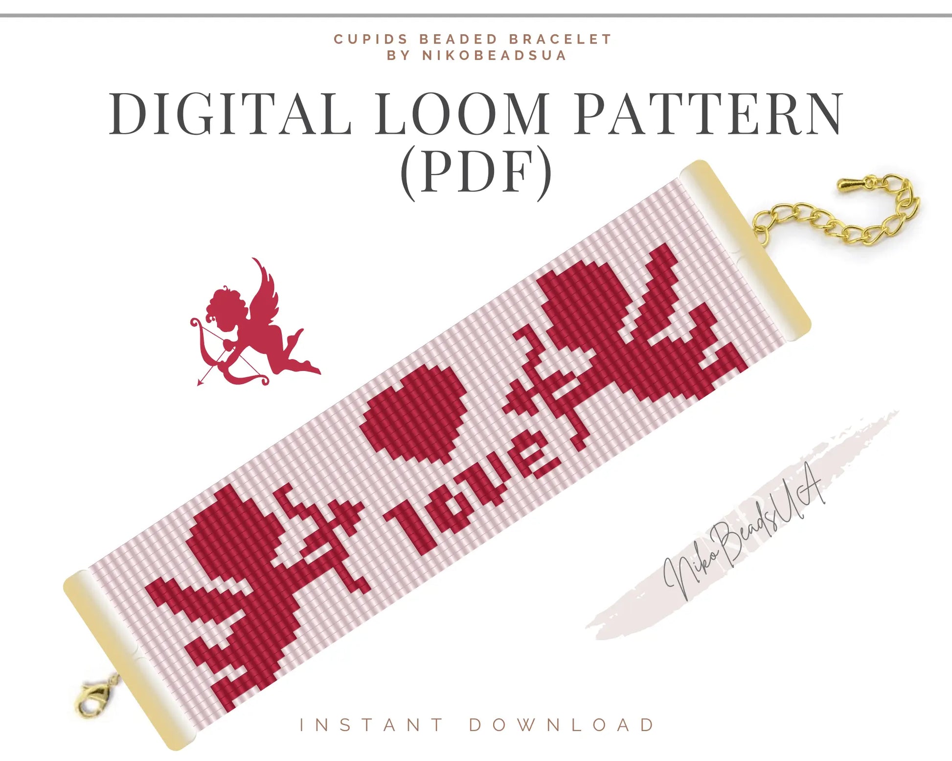 Cupid Loom pattern for beaded bracelet - NikoBeadsUA