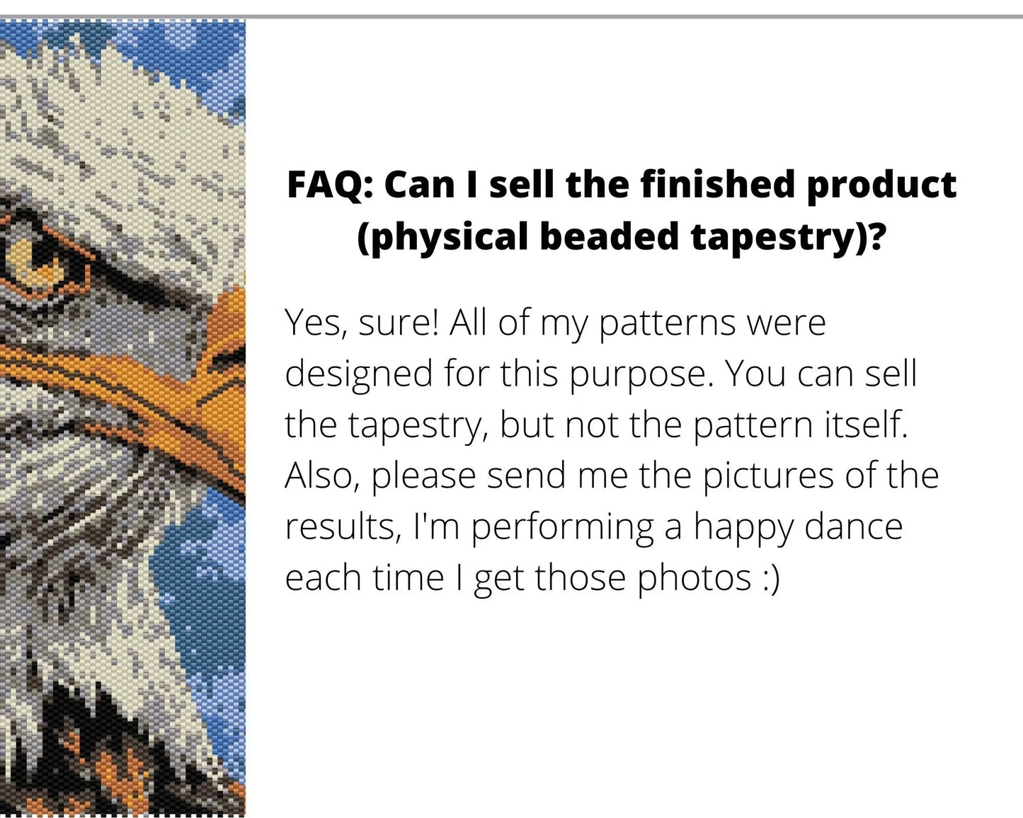 Eagle even peyote pattern for beaded tapestry NikoBeadsUA