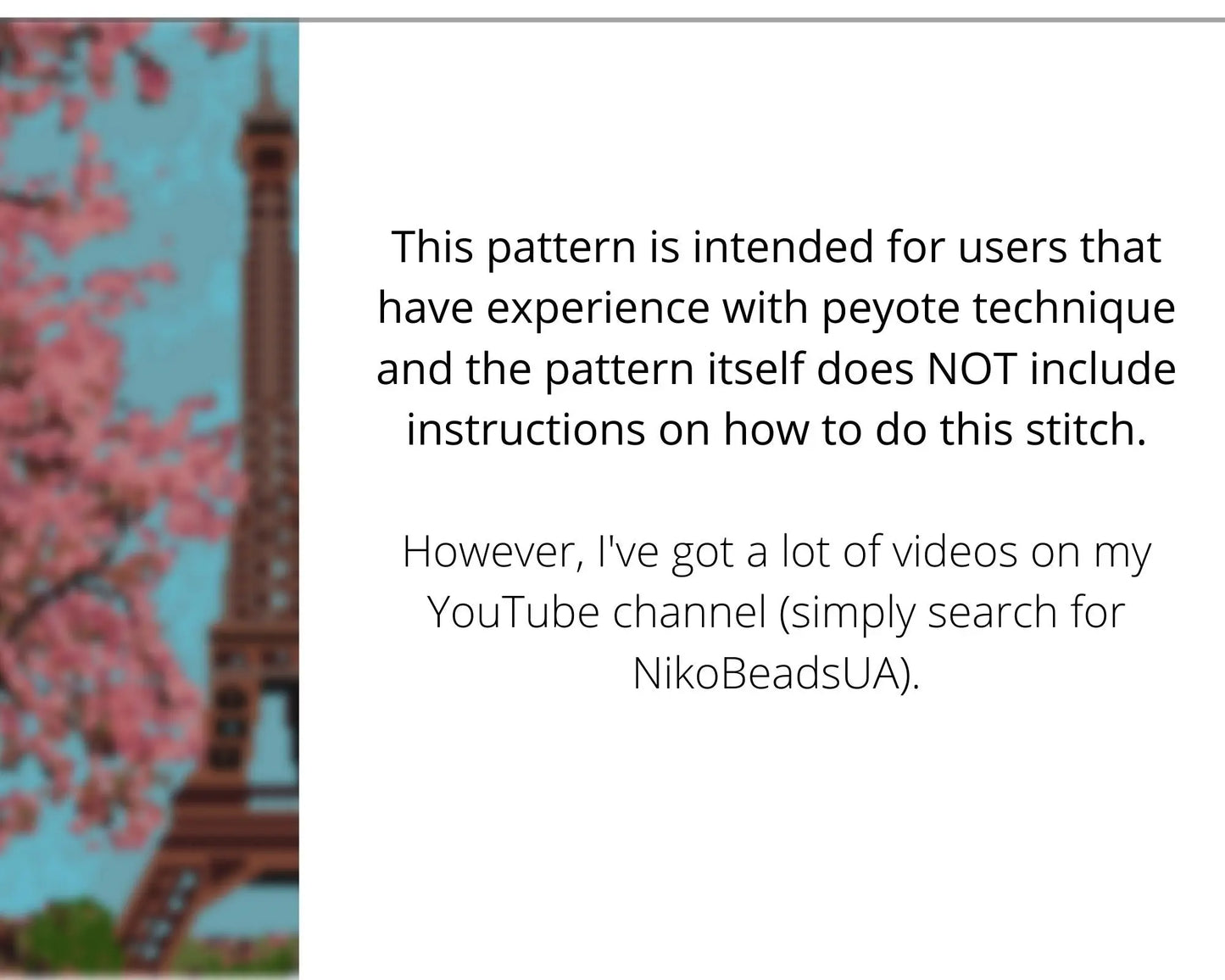 Eiffel Tower even peyote pattern for beaded tapestry NikoBeadsUA