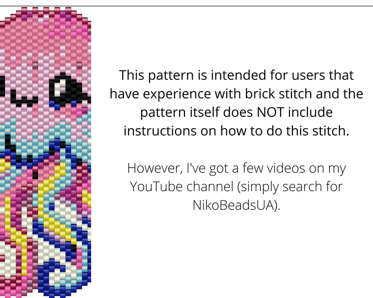Jellyfish Brick Stitch pattern for beaded pendant and earrings NikoBeadsUA