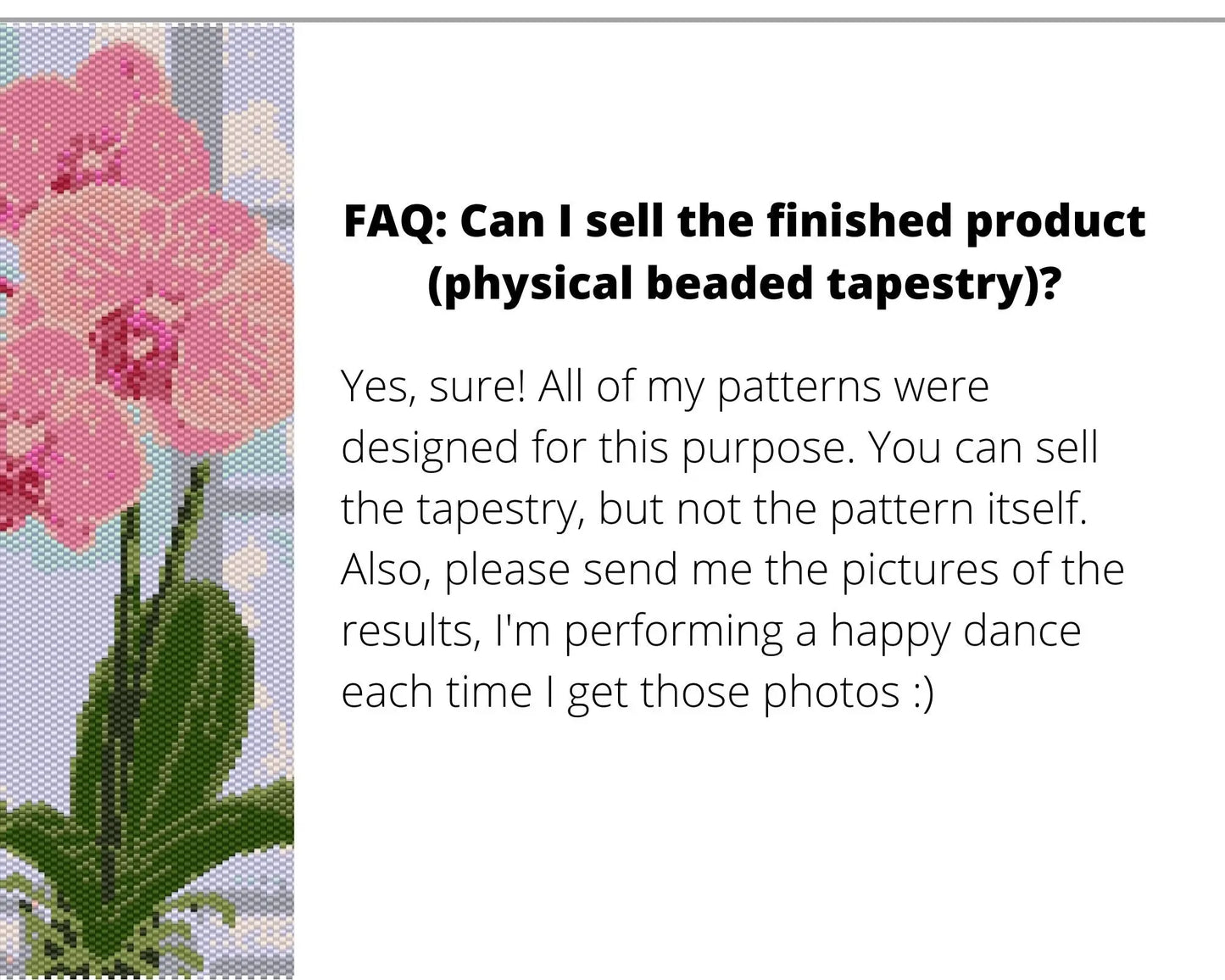 Pink Orchid even peyote pattern for beaded tapestry NikoBeadsUA