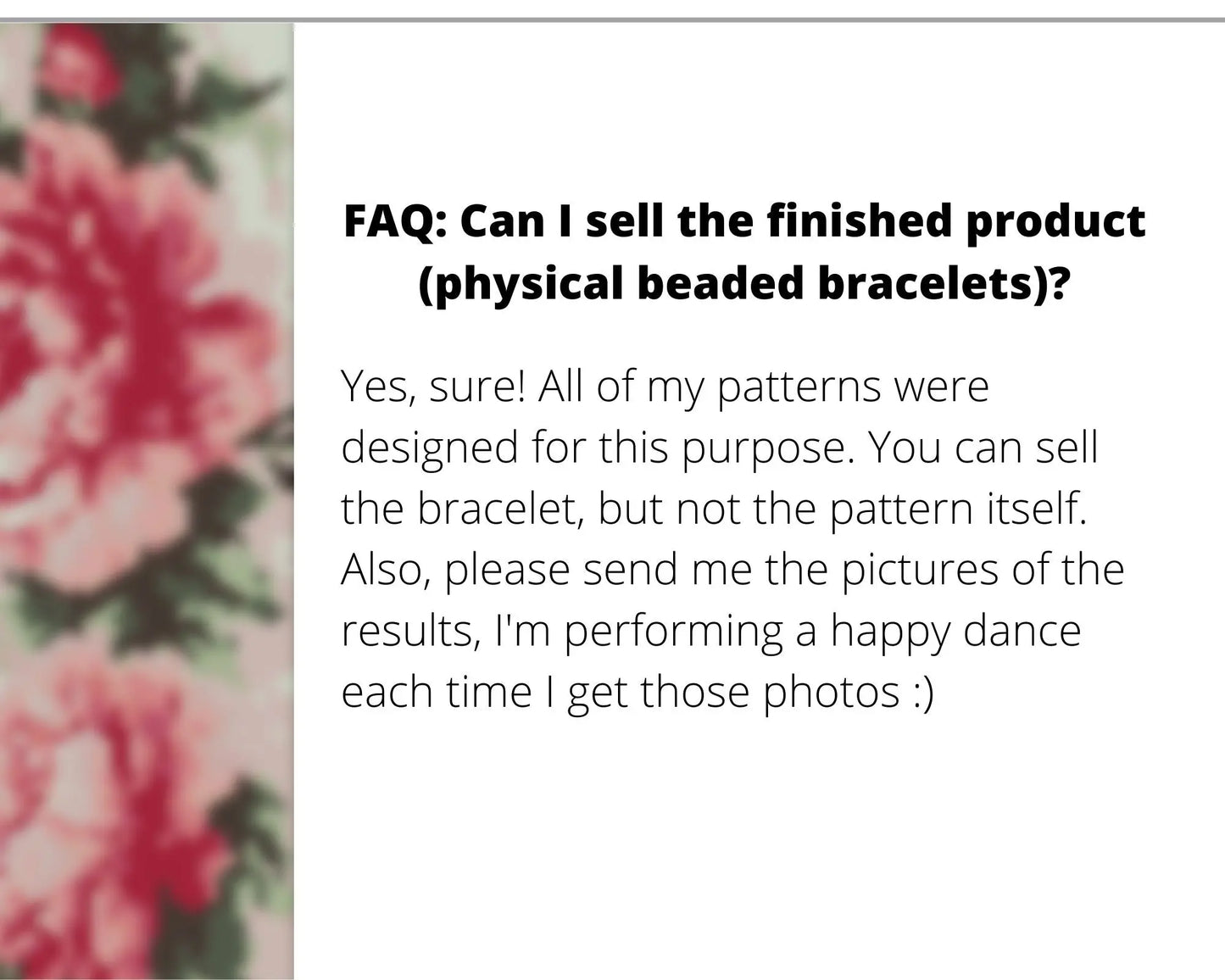 Pink Peonies even peyote pattern for beaded bracelet NikoBeadsUA