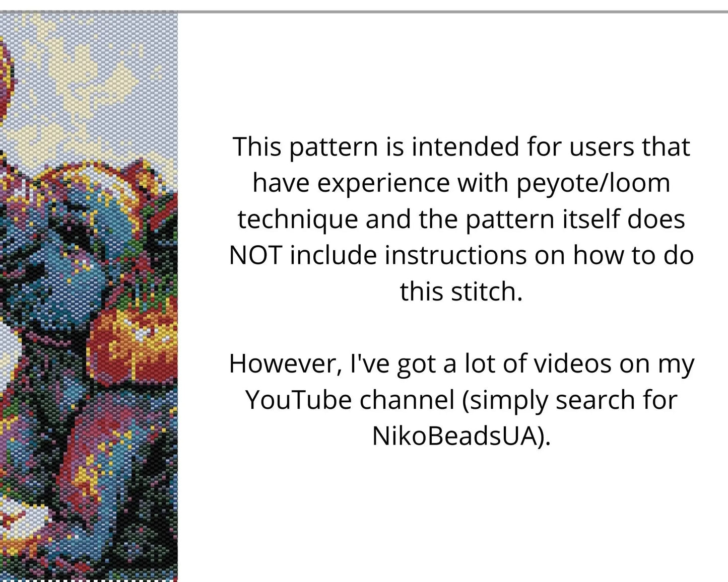 Rainbow Baby Elephant even peyote and loom patterns for beaded tapestry NikoBeadsUA