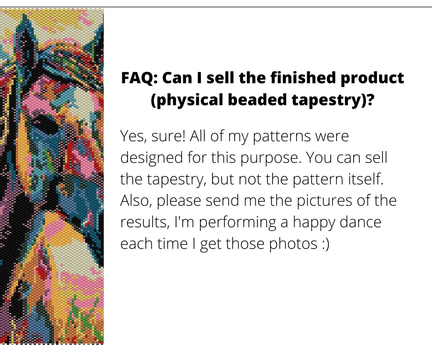 Rainbow Horse even peyote and loom patterns for beaded tapestry NikoBeadsUA