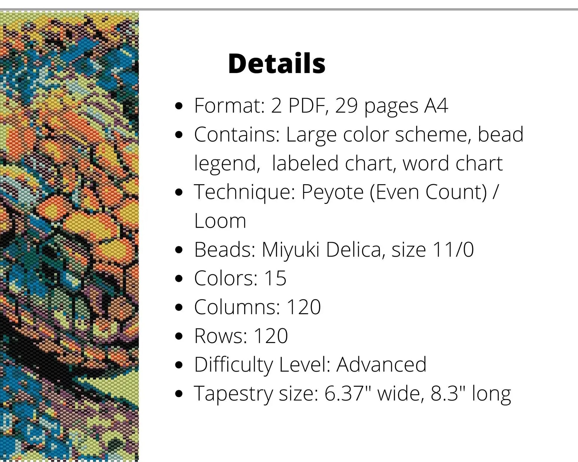 Rainbow Snake even peyote and loom patterns for beaded tapestry NikoBeadsUA