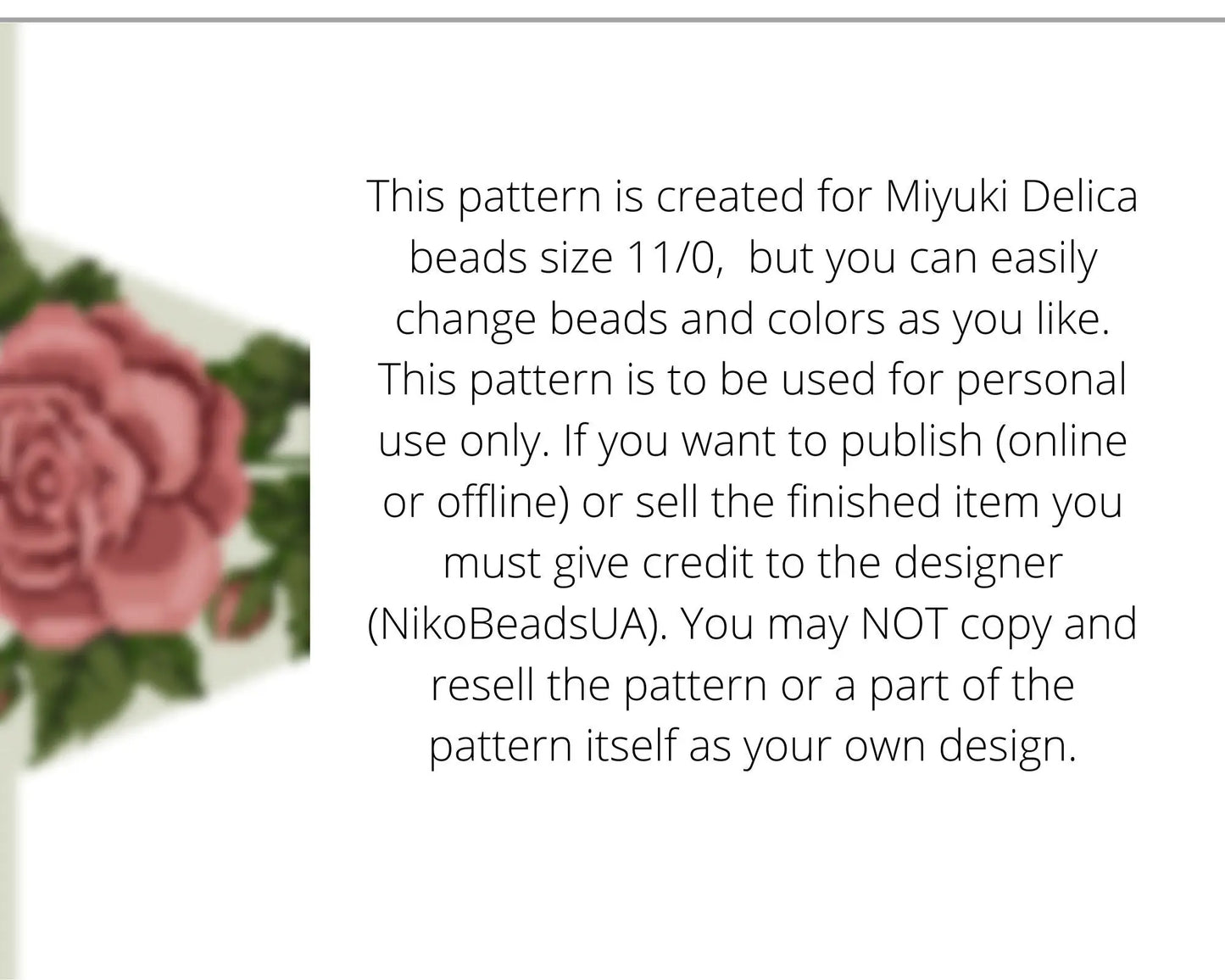 Rose Beaded Loom Fringe Necklace Pattern NikoBeadsUA