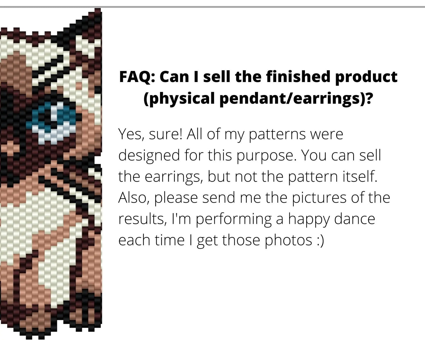 Siamese Cat Brick Stitch pattern for beaded pendant and earrings NikoBeadsUA