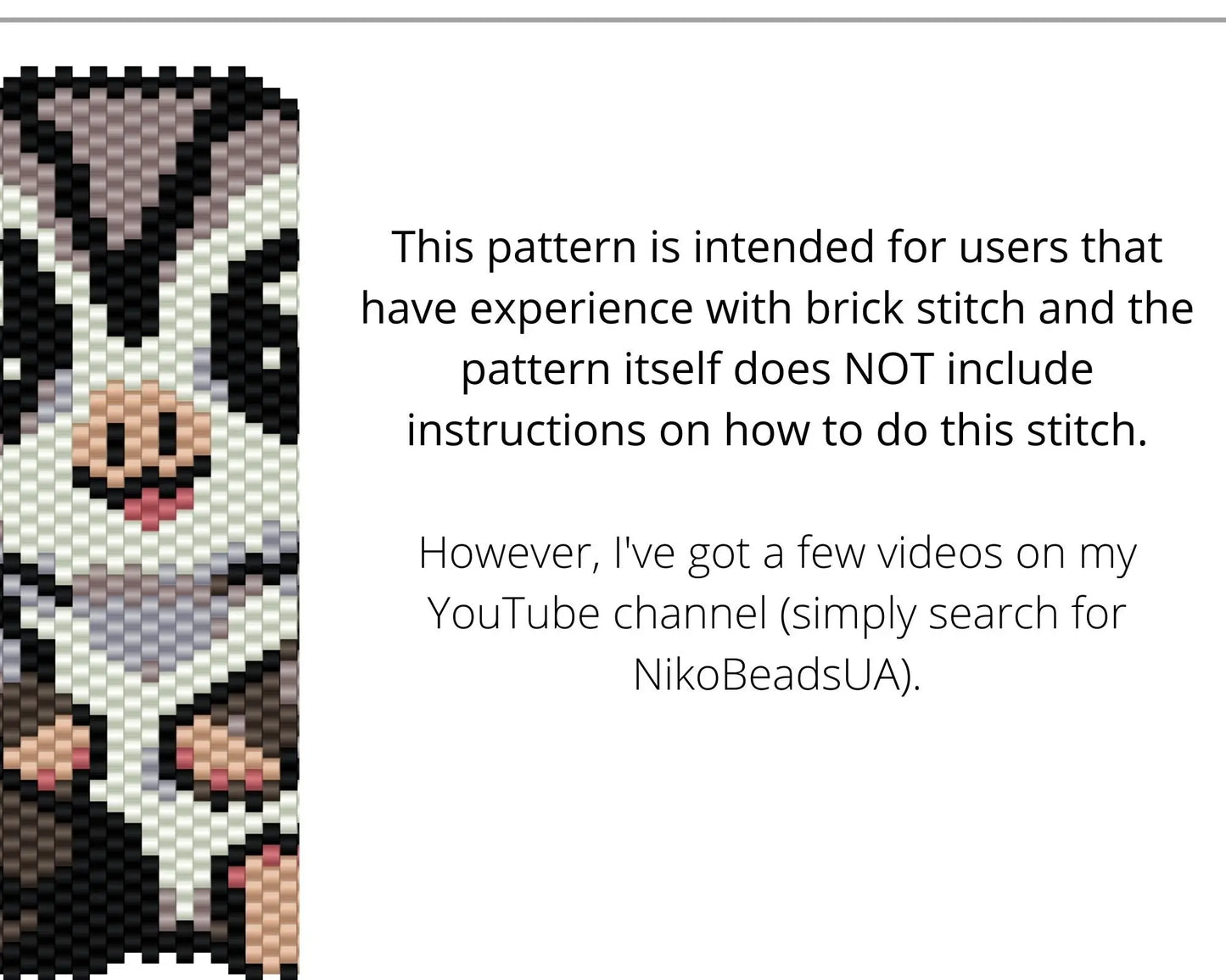 Sugar Glider Brick Stitch pattern for beaded pendant and earrings NikoBeadsUA
