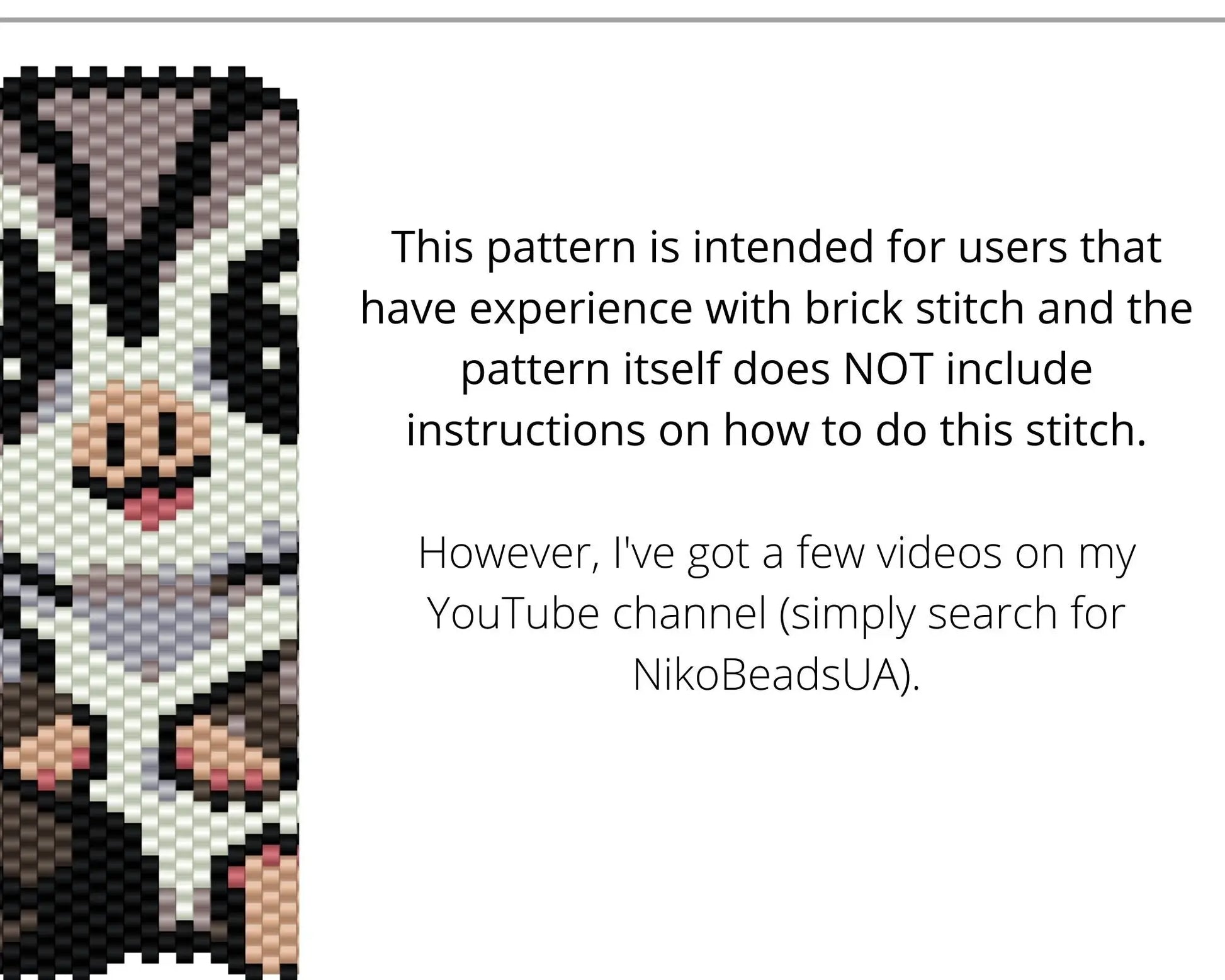 Sugar Glider Brick Stitch pattern for beaded pendant and earrings NikoBeadsUA