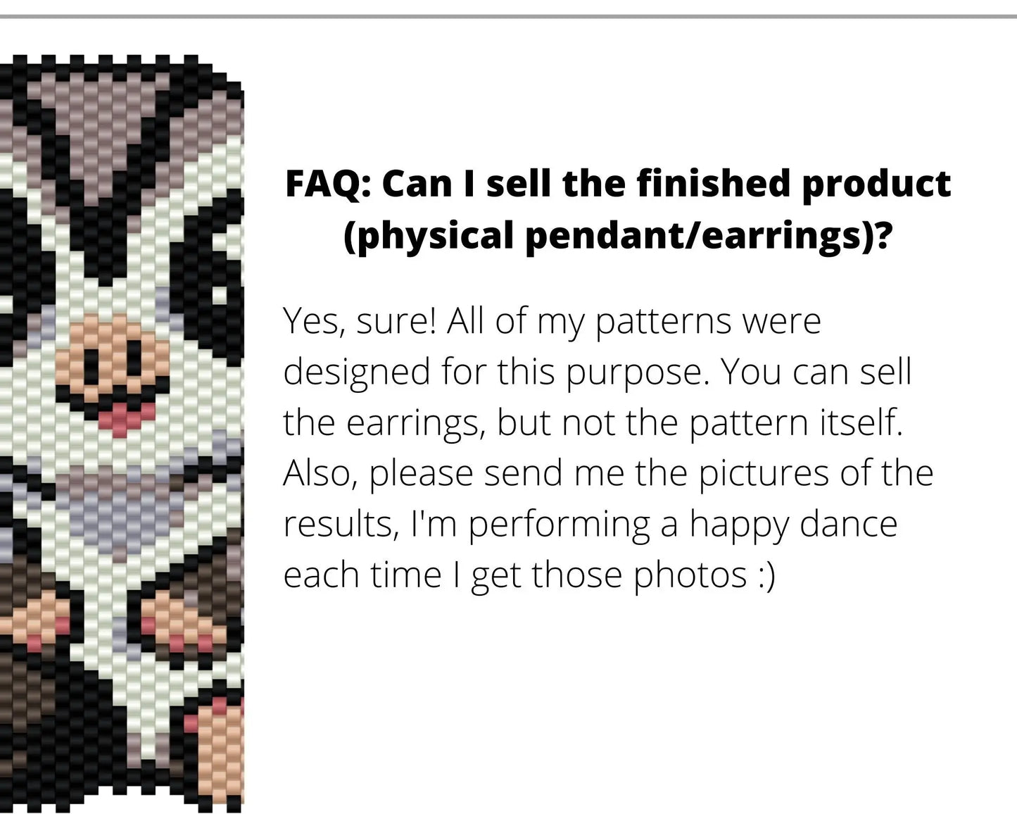 Sugar Glider Brick Stitch pattern for beaded pendant and earrings NikoBeadsUA