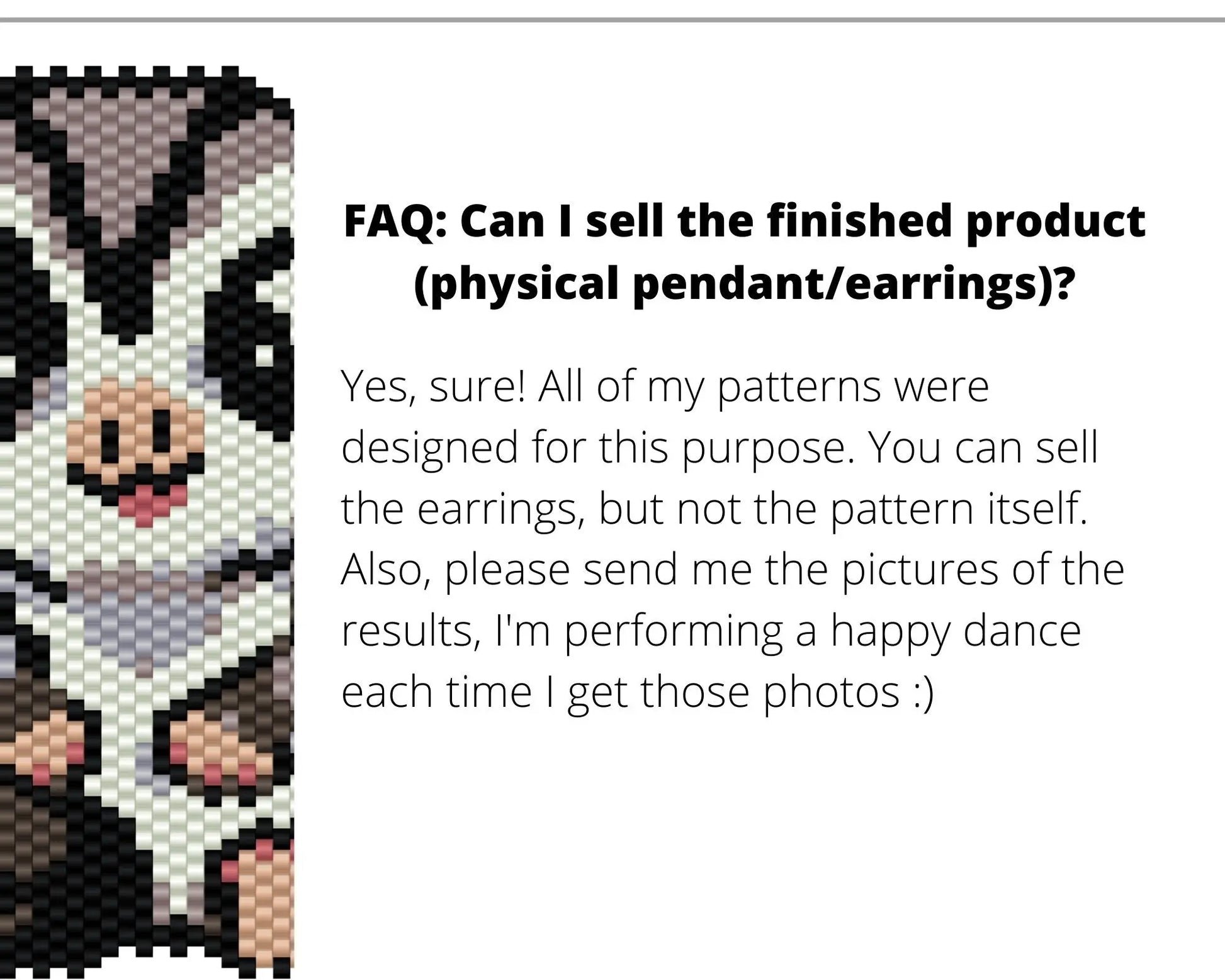 Sugar Glider Brick Stitch pattern for beaded pendant and earrings NikoBeadsUA